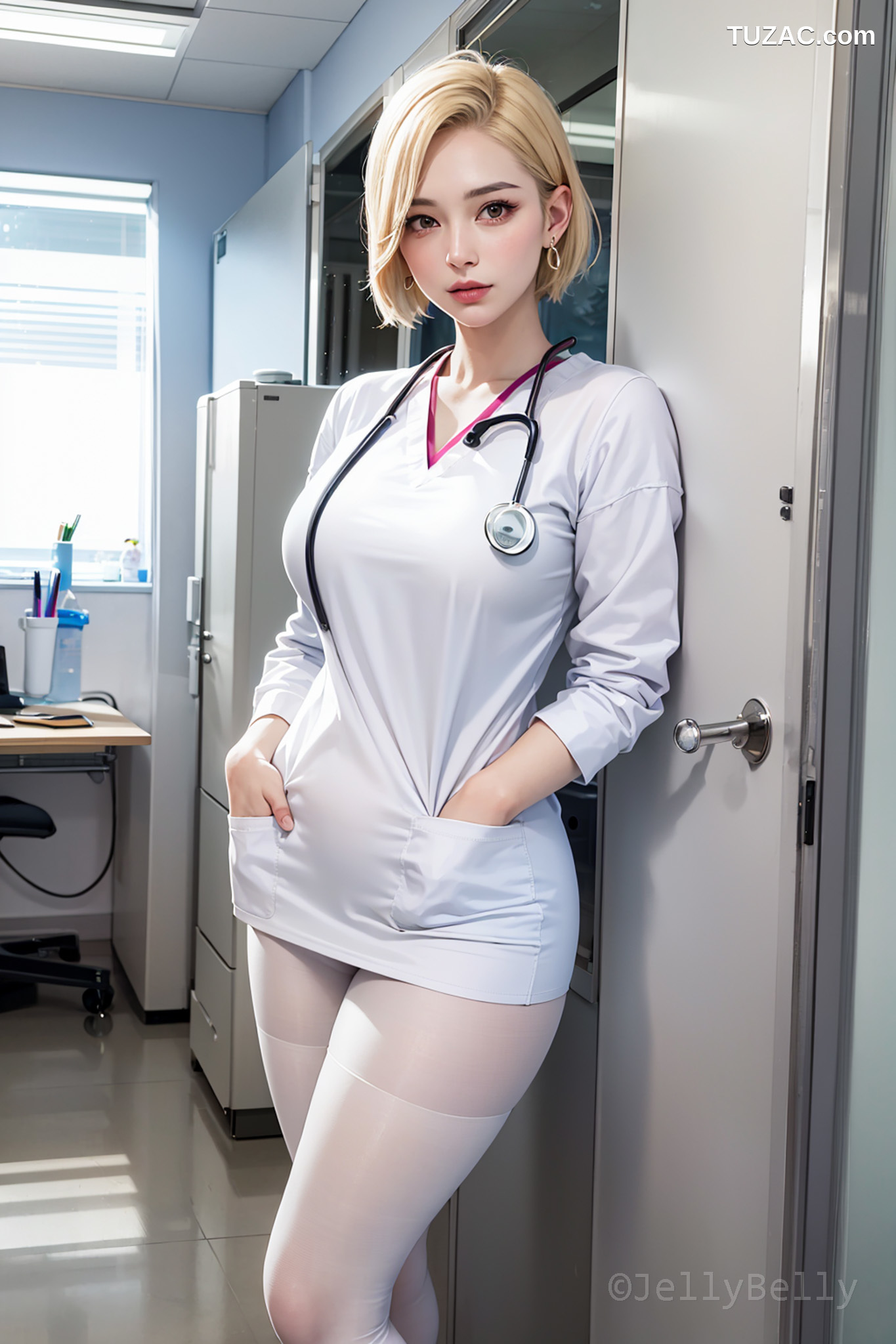 AI美女-18禁-医院里的漂亮女医生-金色短发