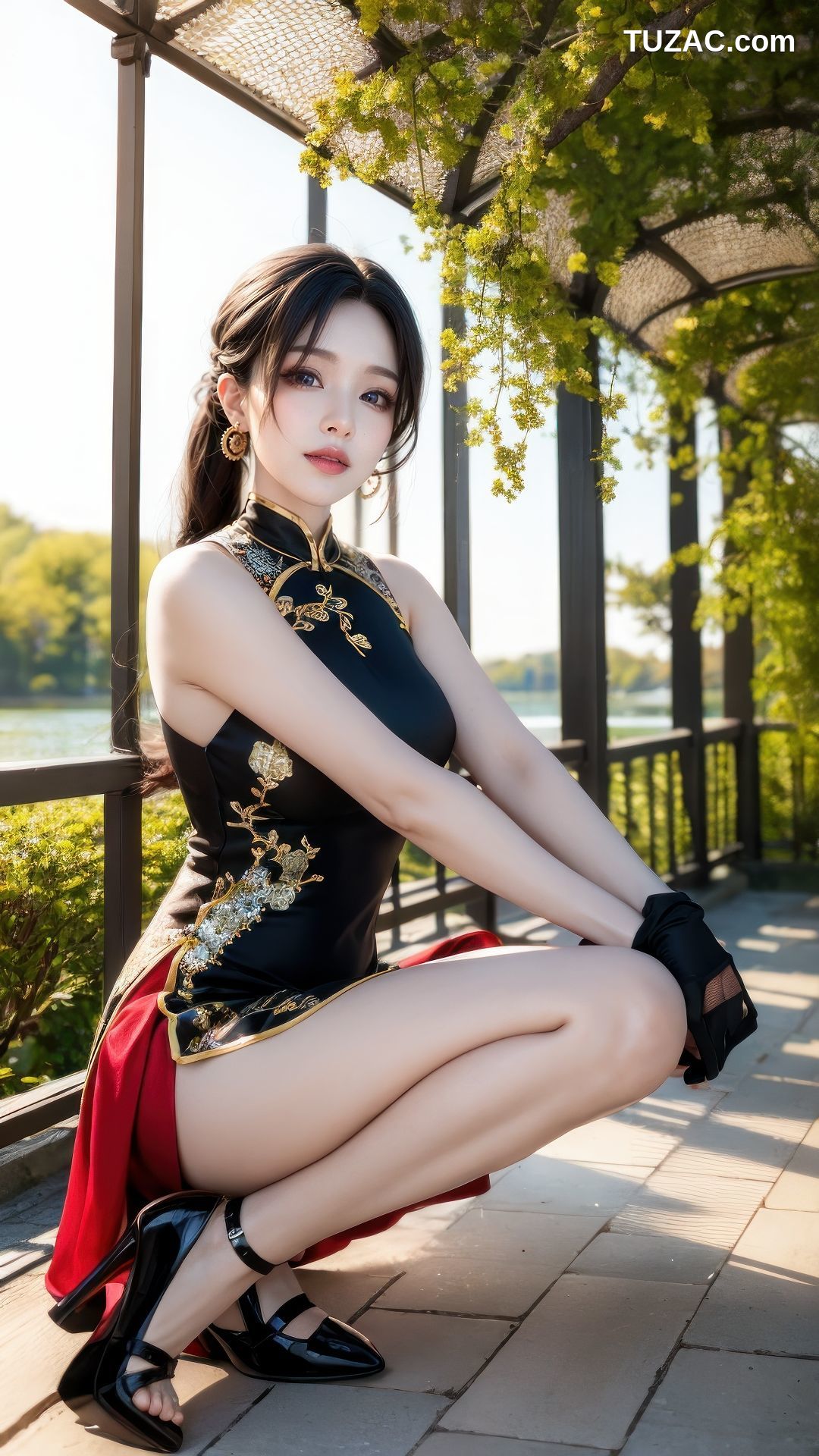 AI美女-中式旗袍