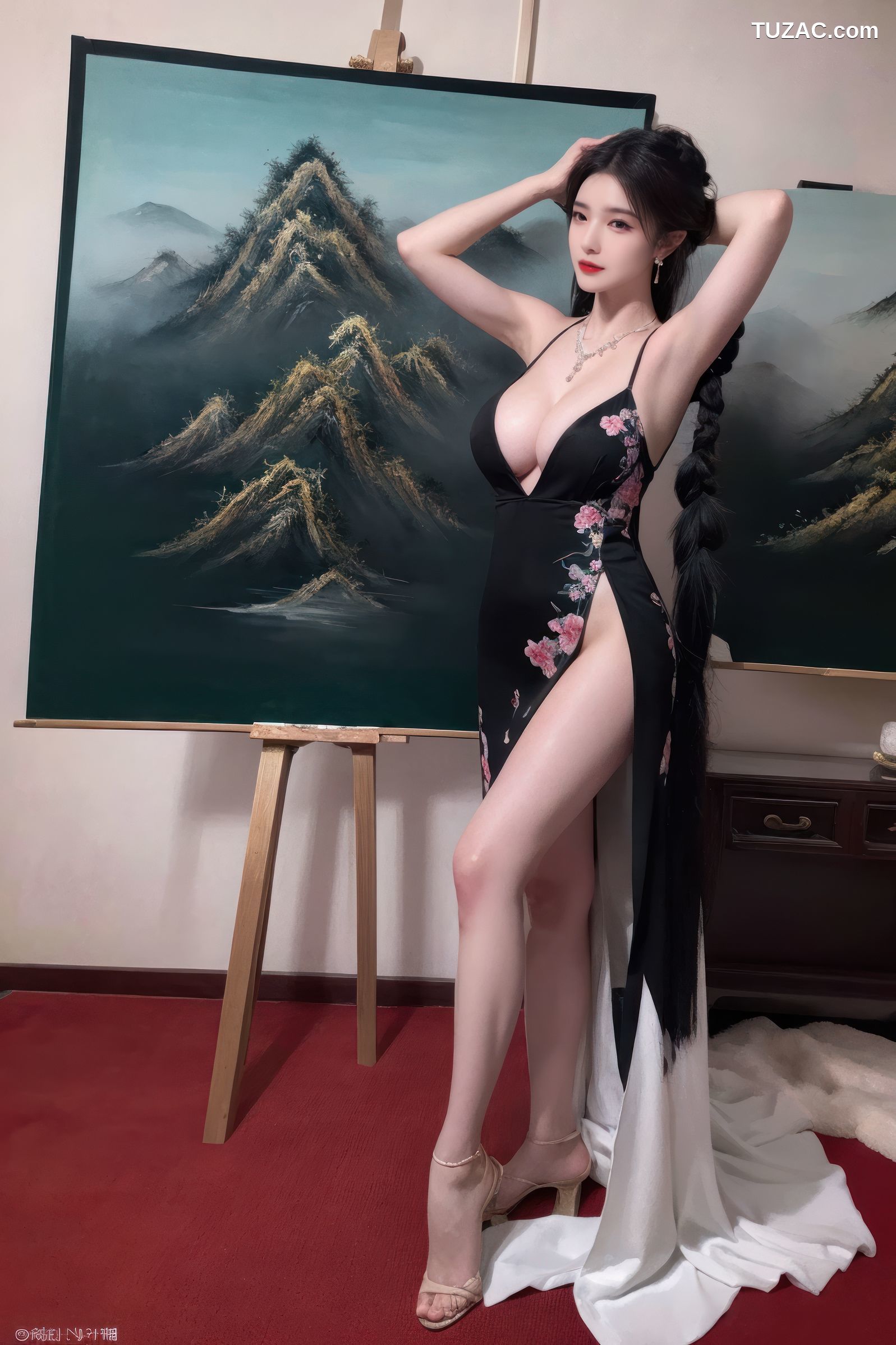 AI美女-中式旗袍