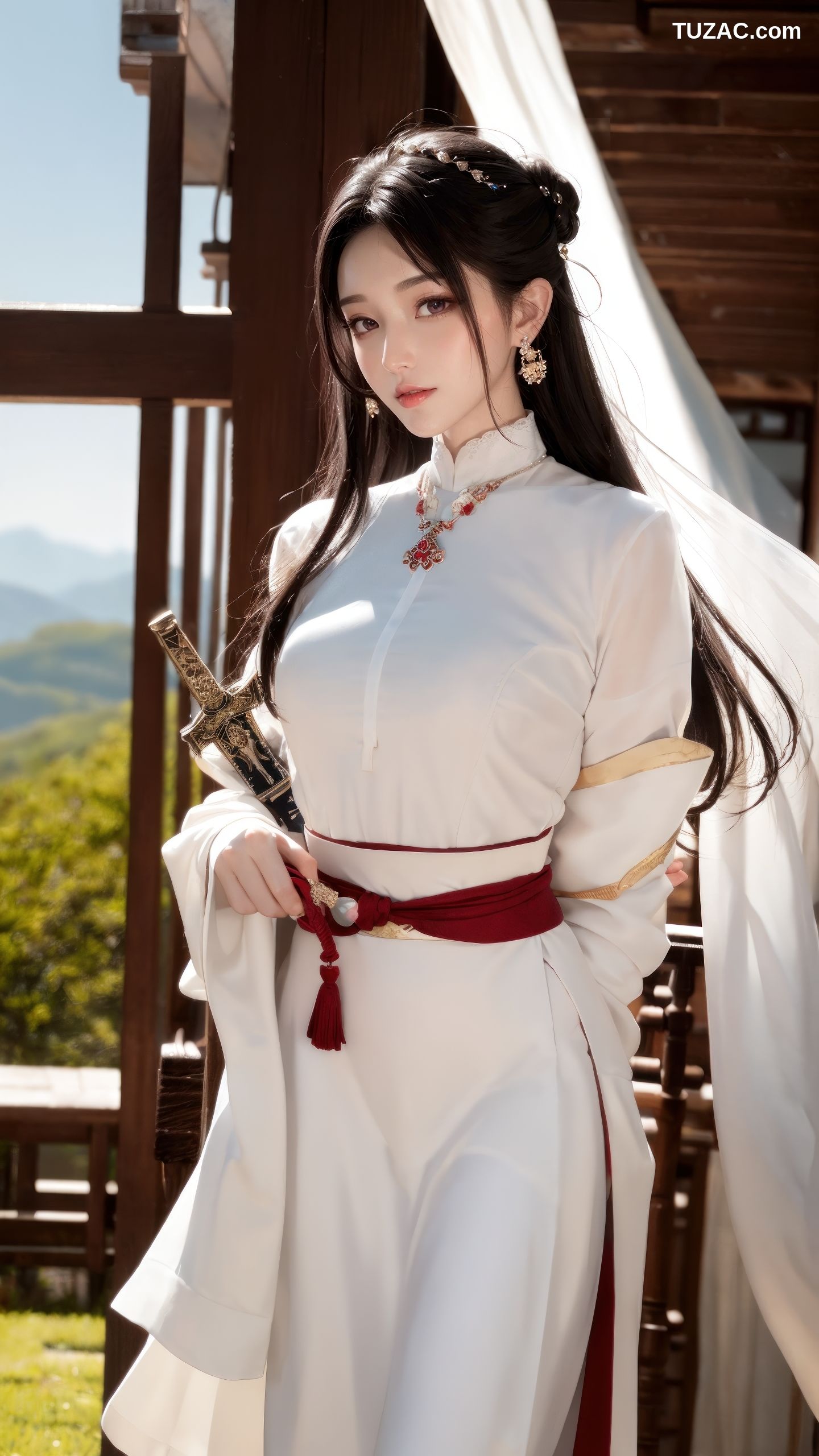 AI美女-古装美女-白衣女侠