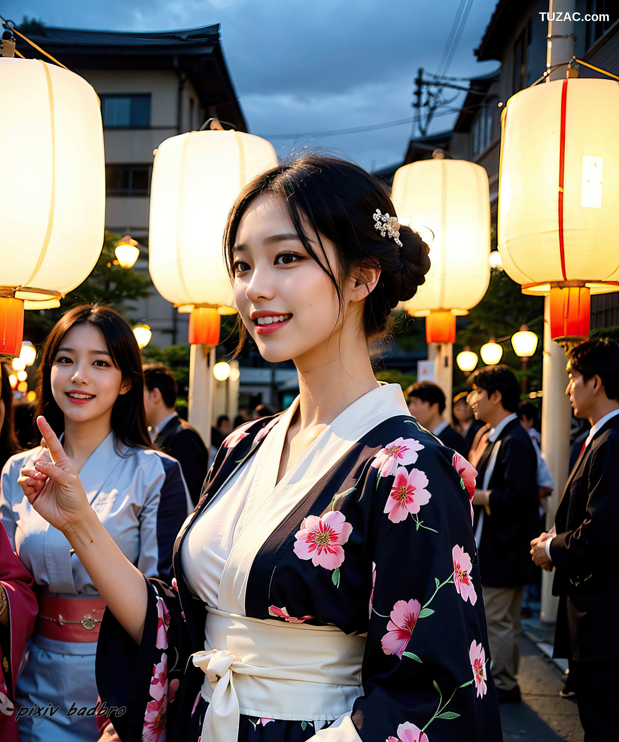 AI美女-和服-涩谷区-上空露出-卷1-Kimono-Matsuri-boobs1-BadBro