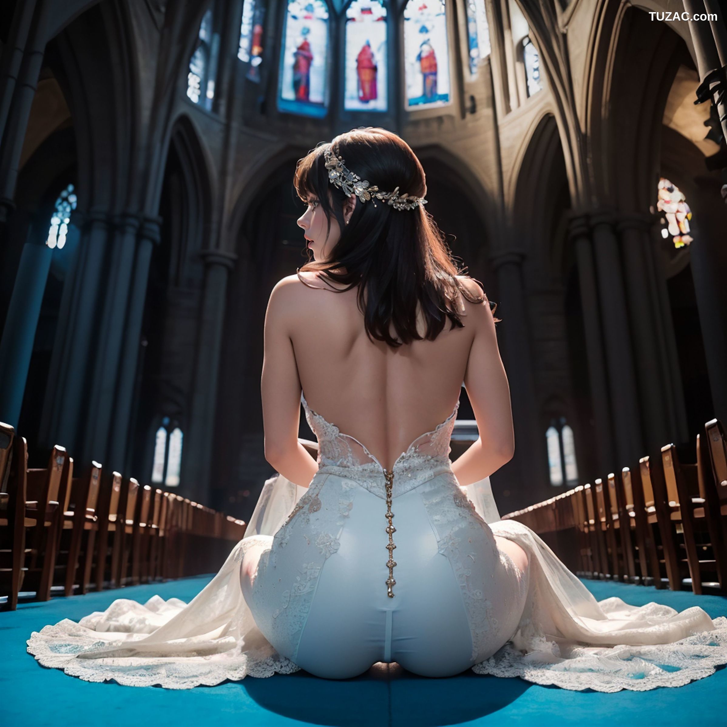 AI美女-教堂淫乱婚礼-性感婚纱