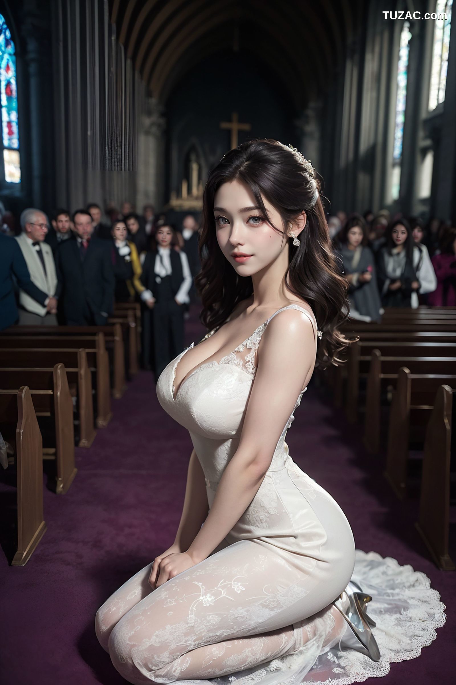 AI美女-教堂淫乱婚礼-白色婚纱-纯净版