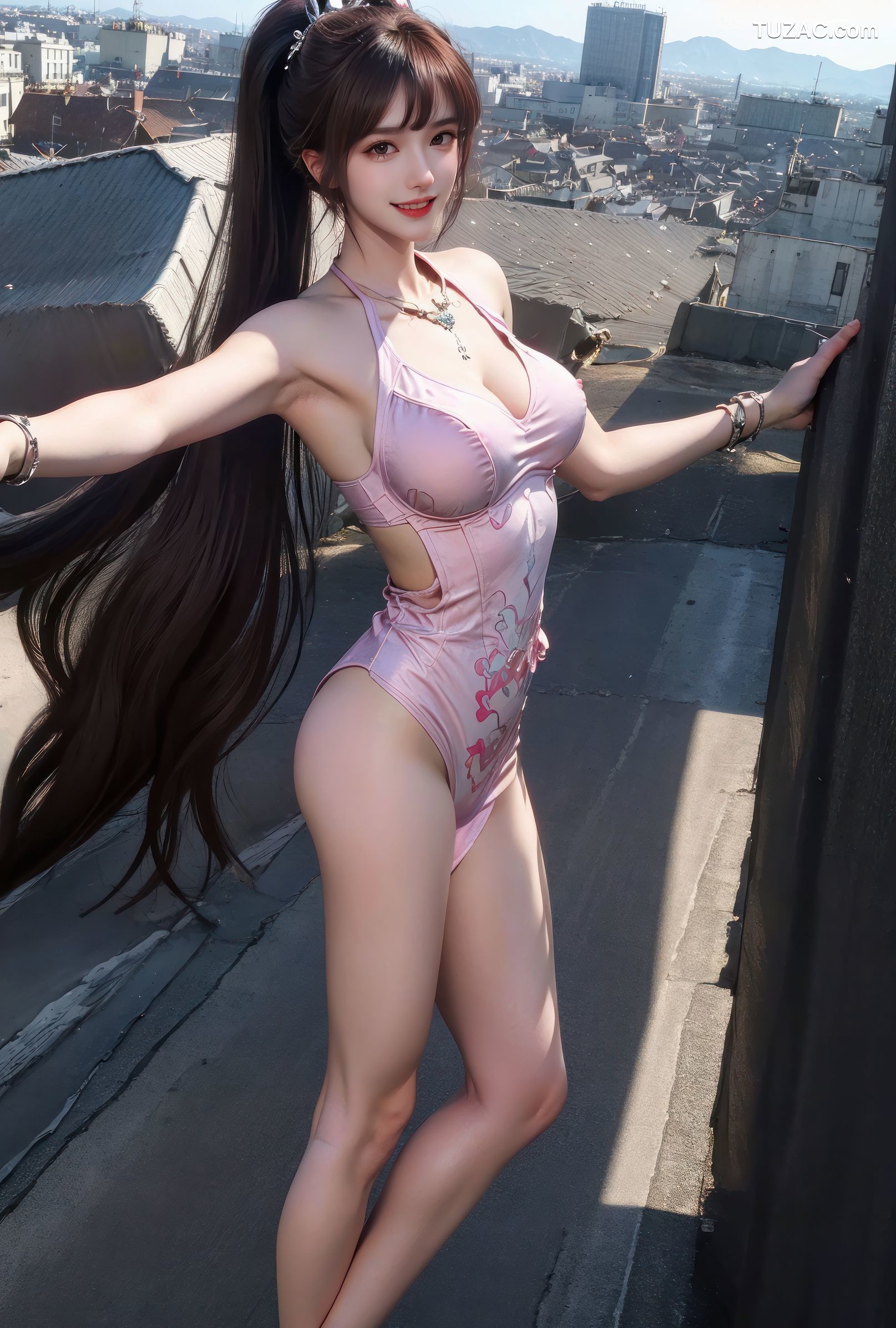 AI美女-斗罗大陆-小舞-夜色中的淡粉兔女郎