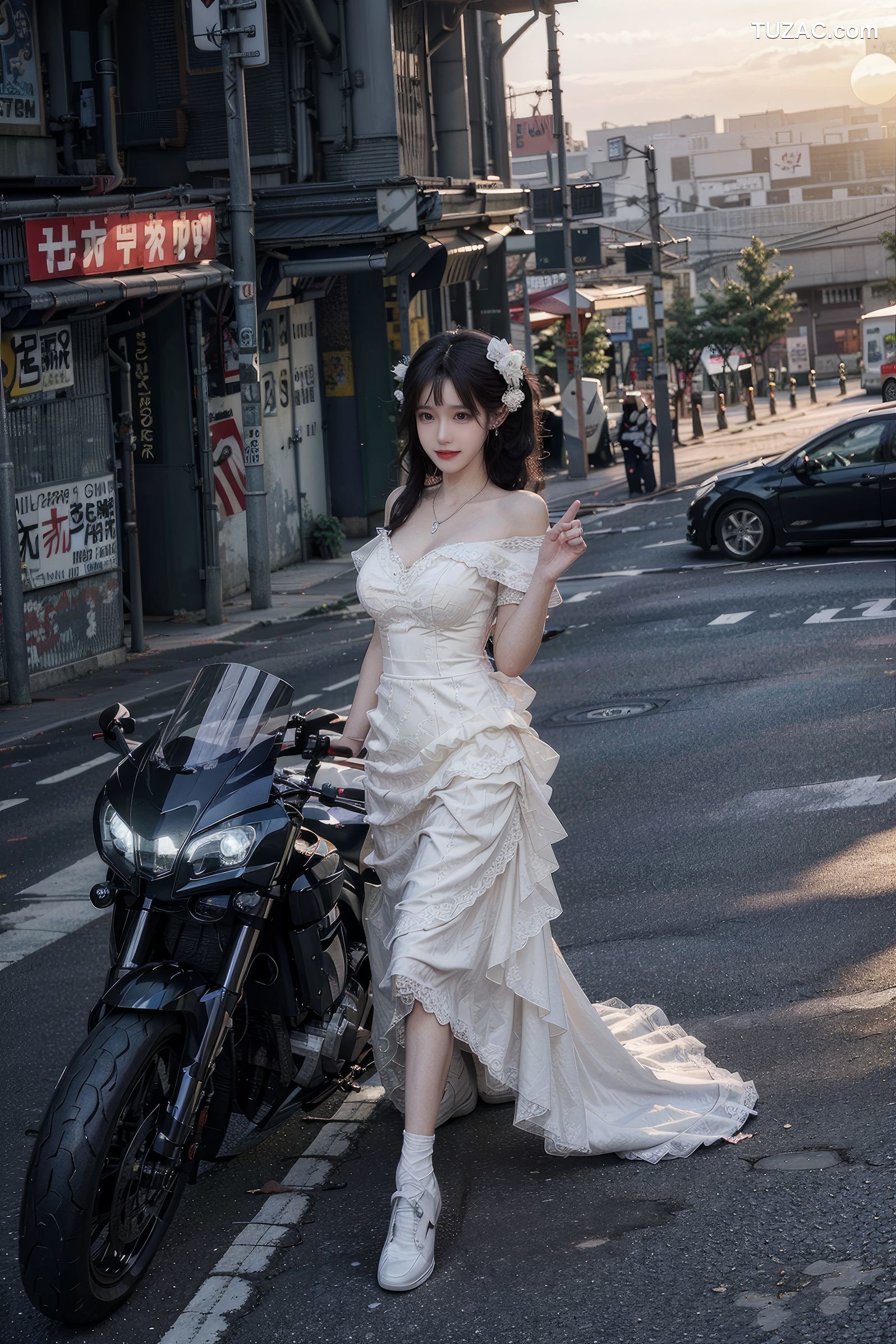 AI美女-机车白纱露出-卷2