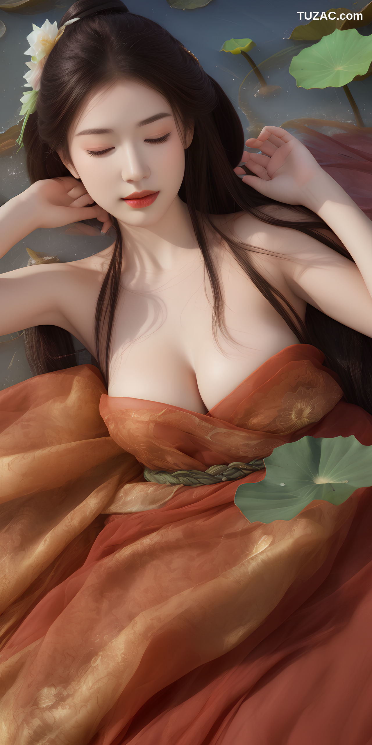 AI美女-河畔夏荷