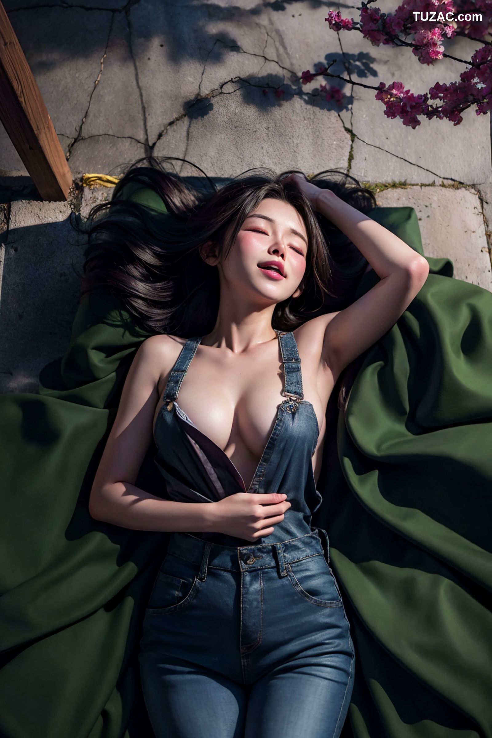 AI美女-穿牛仔吊带裤的女孩-18禁-长发-卷2