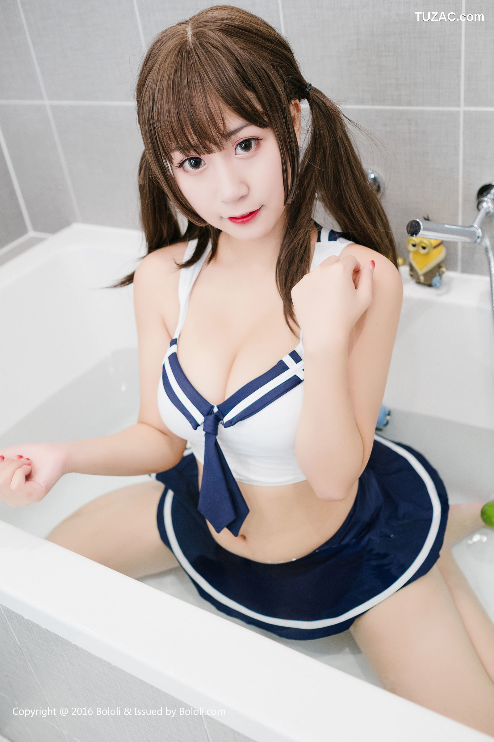 BoLoli波萝社-Vol.115-猫九酱Sakura-学生短装浴室湿身