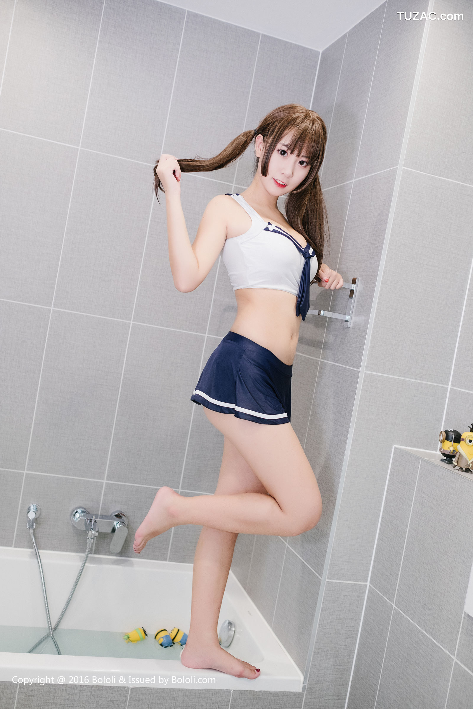 BoLoli波萝社-Vol.115-猫九酱Sakura-学生短装浴室湿身