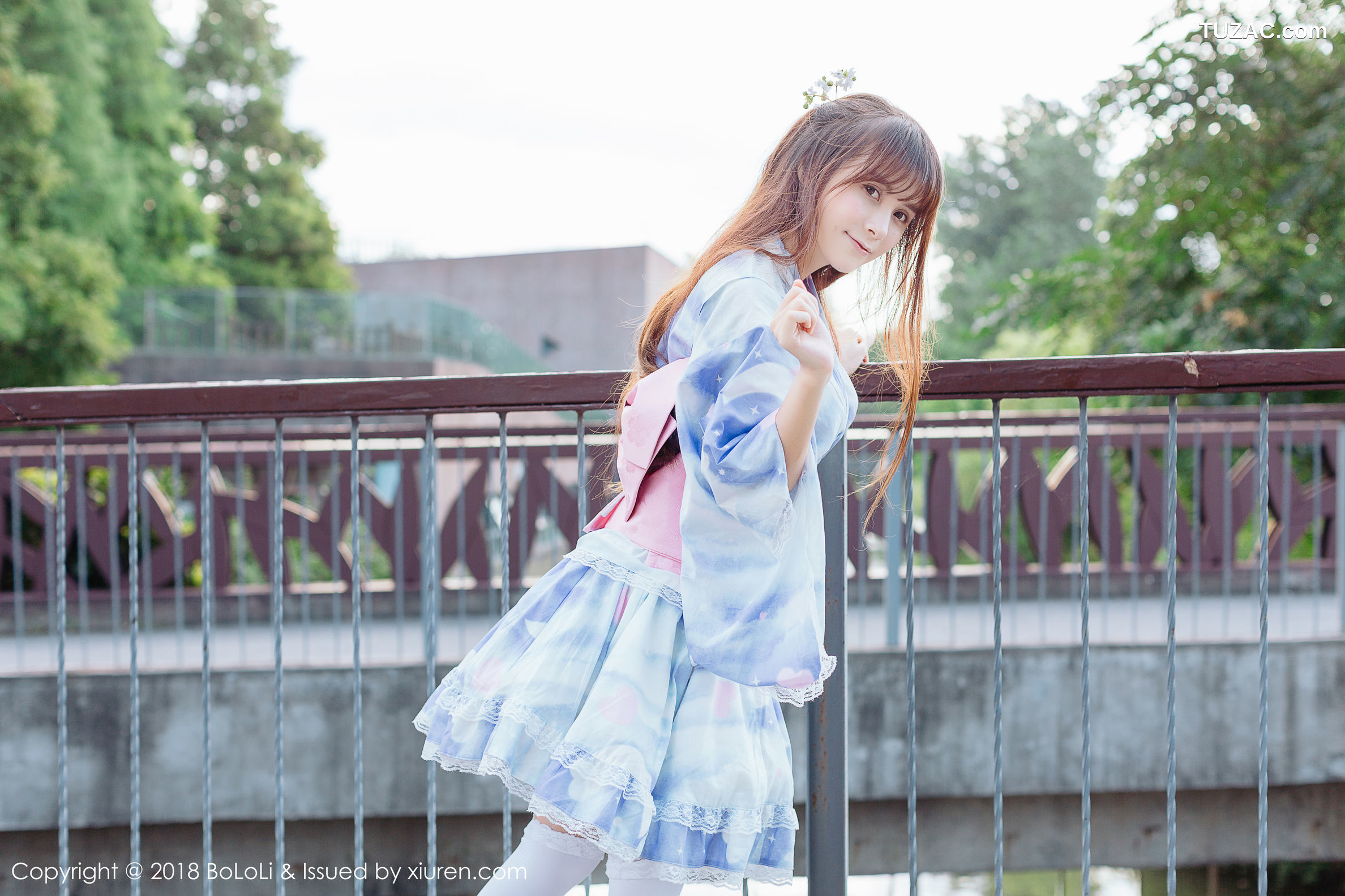 BoLoli波萝社-Vol.118-夏美酱-和服绿树公园