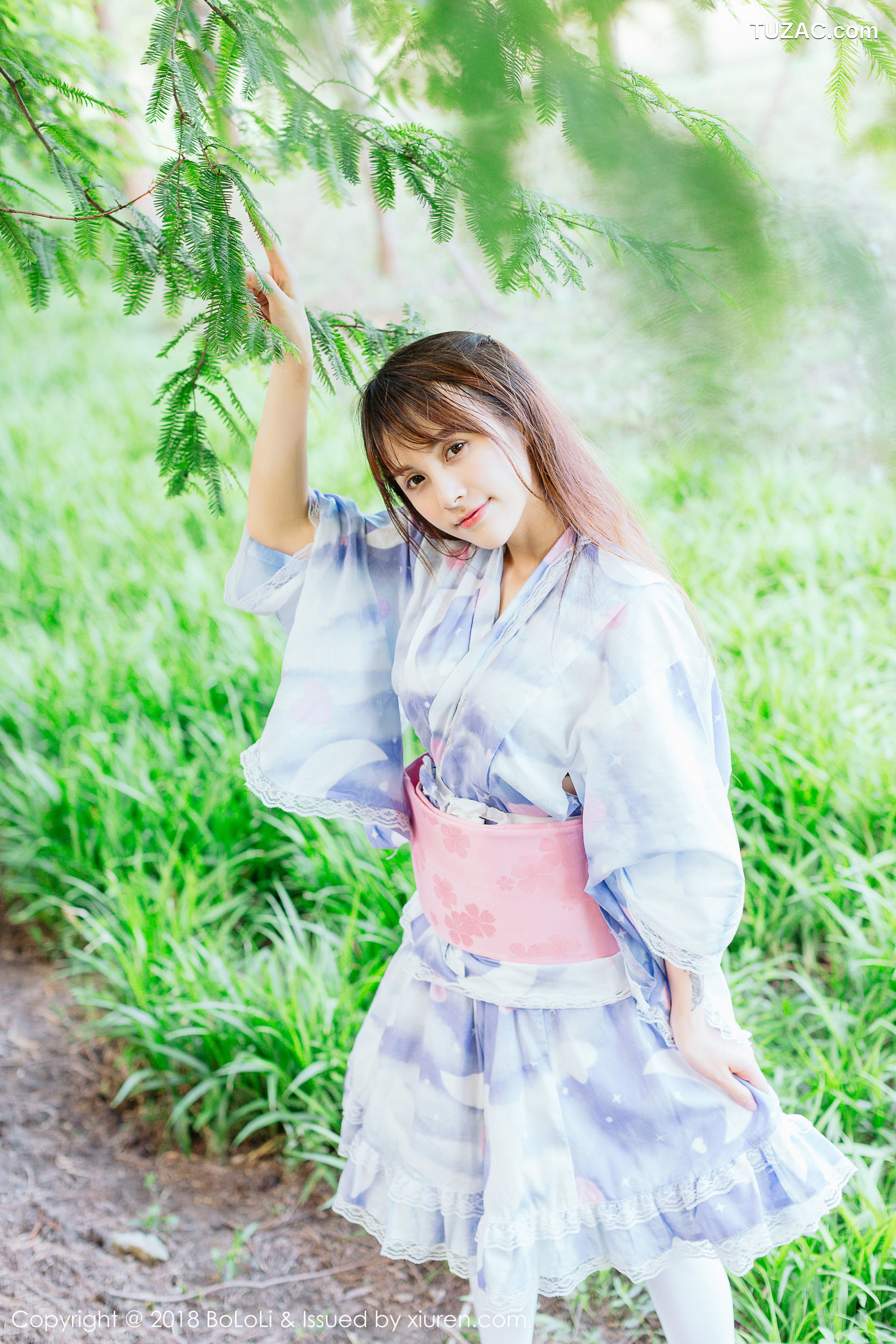 BoLoli波萝社-Vol.118-夏美酱-和服绿树公园