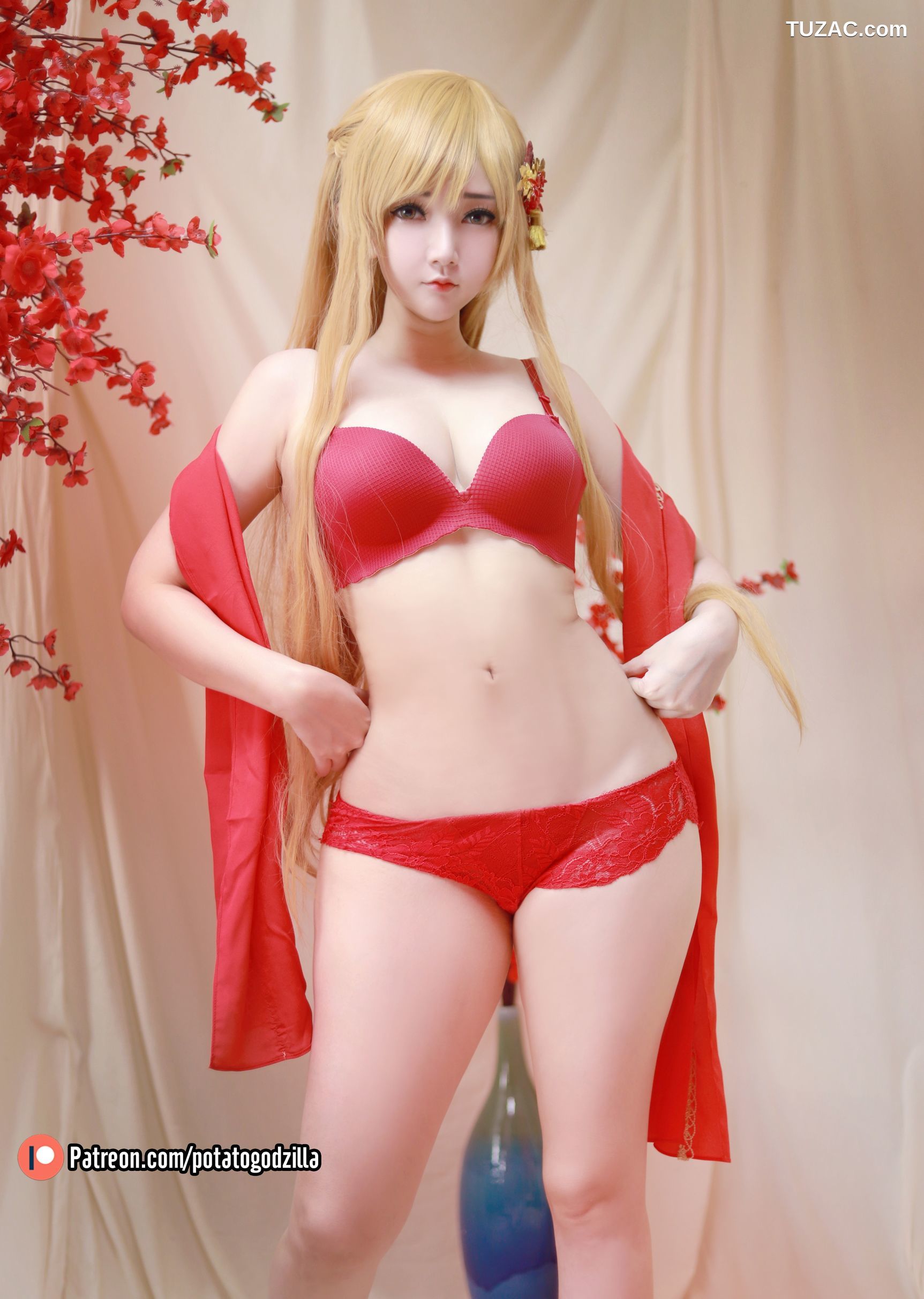 Potato-Godzilla-Asuna-Yuuki-旗袍