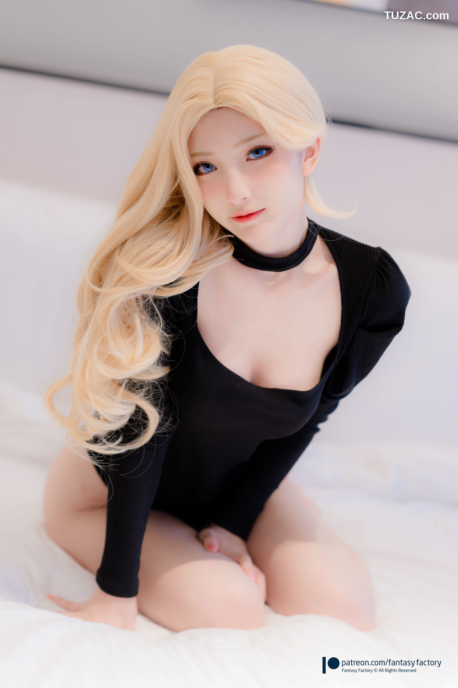 Fantasy-Factory-小丁Ding《Try-Blond-and-Sexy》-金发黑衣性感-2020.12