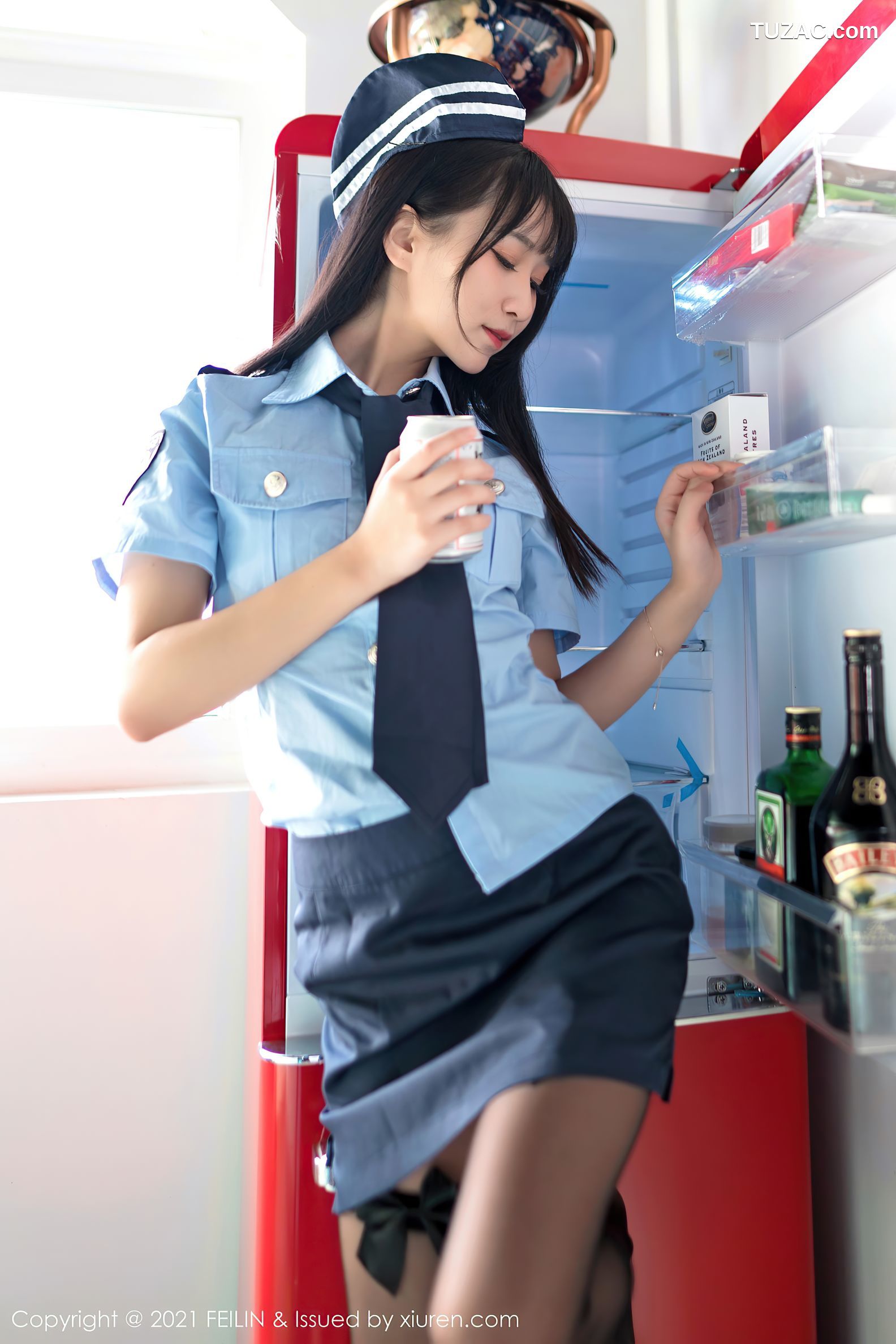 FeiLin嗲囡囡-417-小果冻儿-制服黑丝裤袜情趣兔耳装-2021.10.28