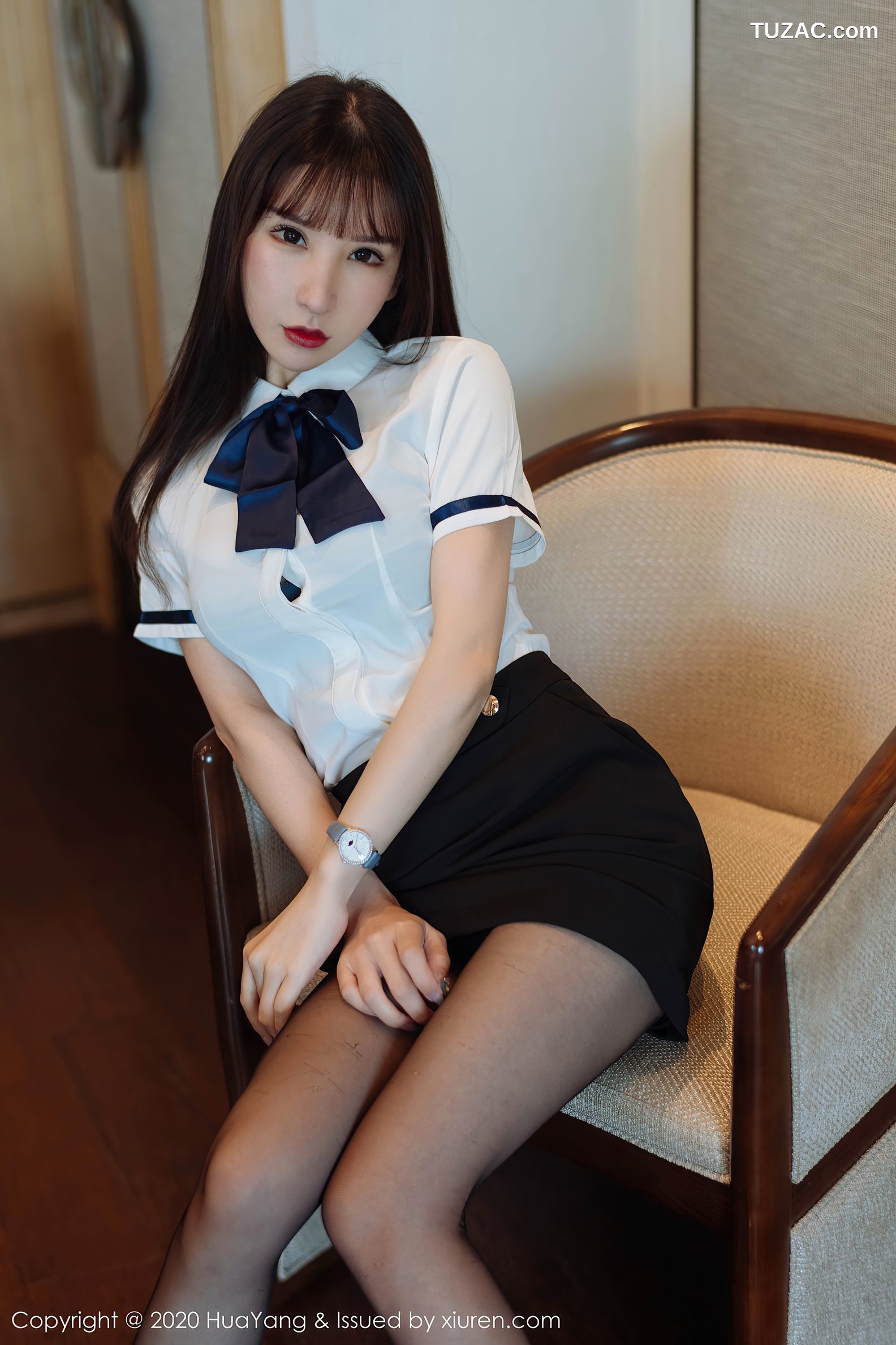 HuaYang花漾-312-周于希Sandy-经典的白衬衫黑短裙制服系列