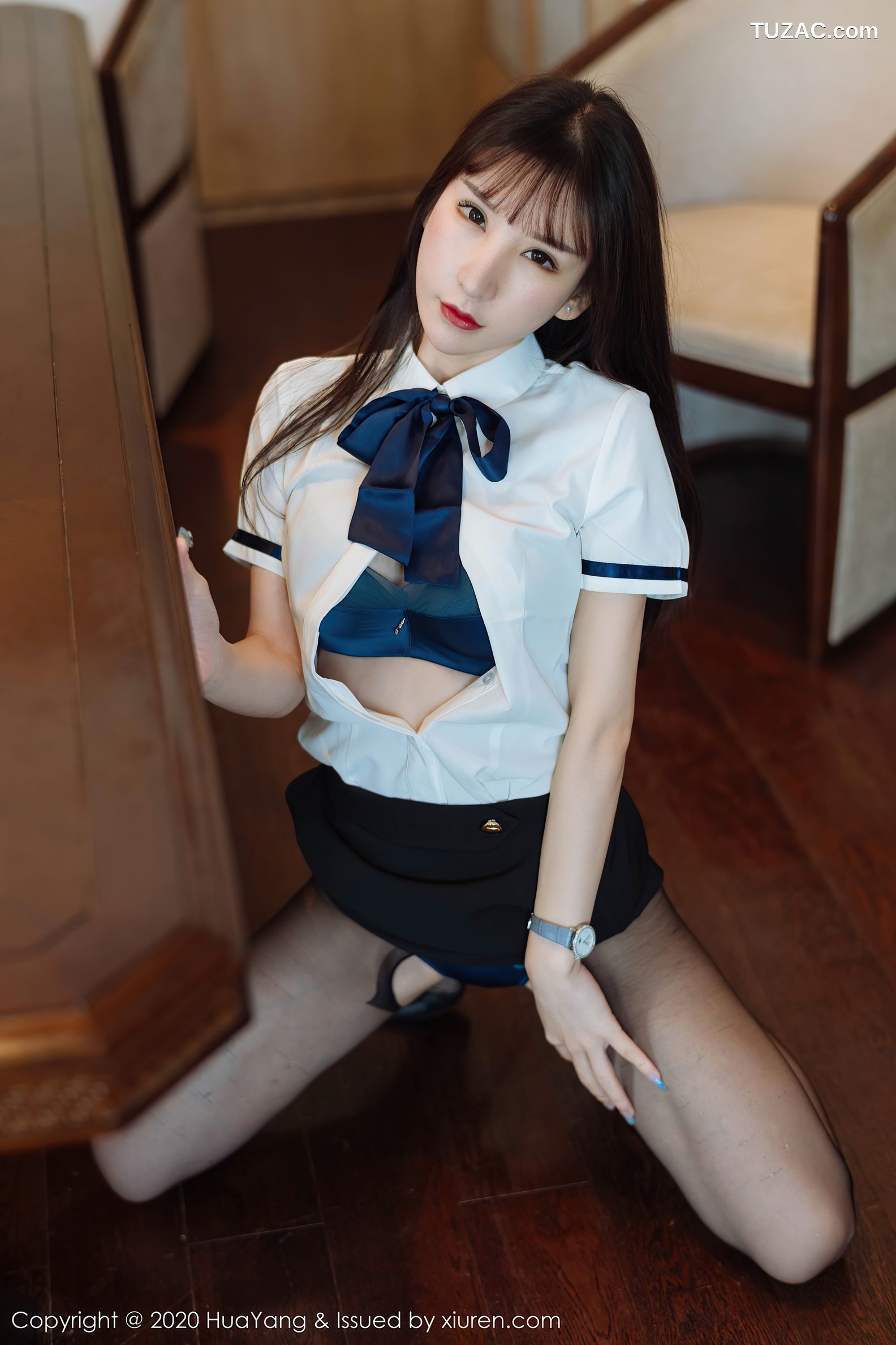 HuaYang花漾-312-周于希Sandy-经典的白衬衫黑短裙制服系列