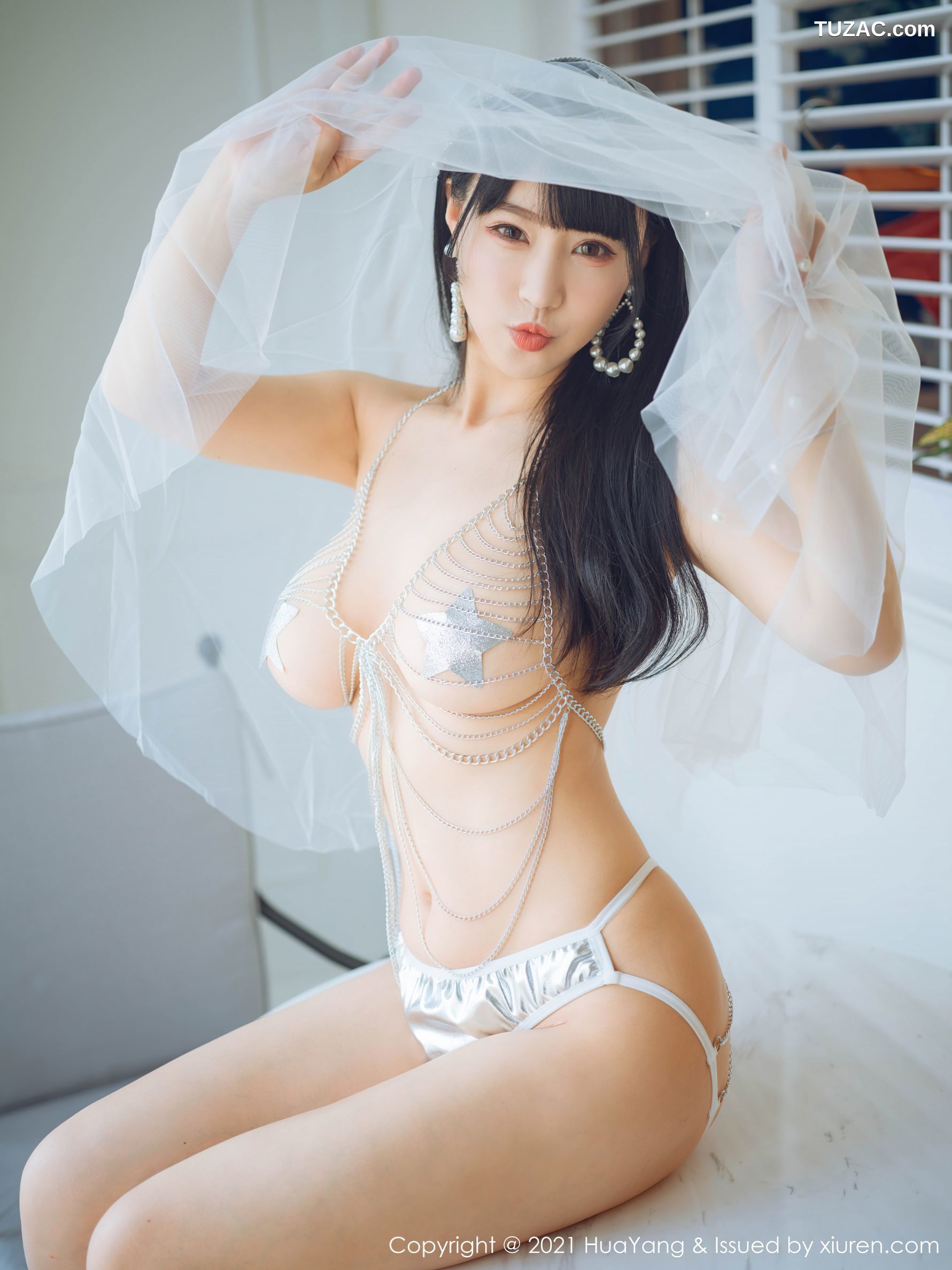 HuaYang花漾-352-朱可儿-婚纱头饰超性感珠链内衣