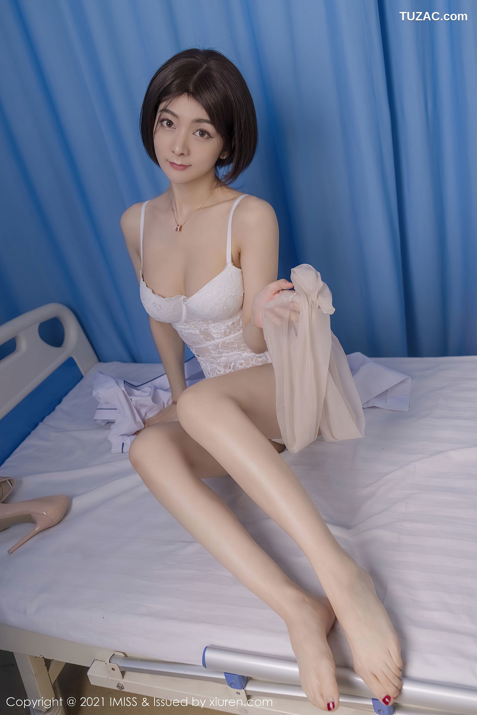 IMiss爱蜜社-580-小热巴-护士制服白色内衣-2021.04.22