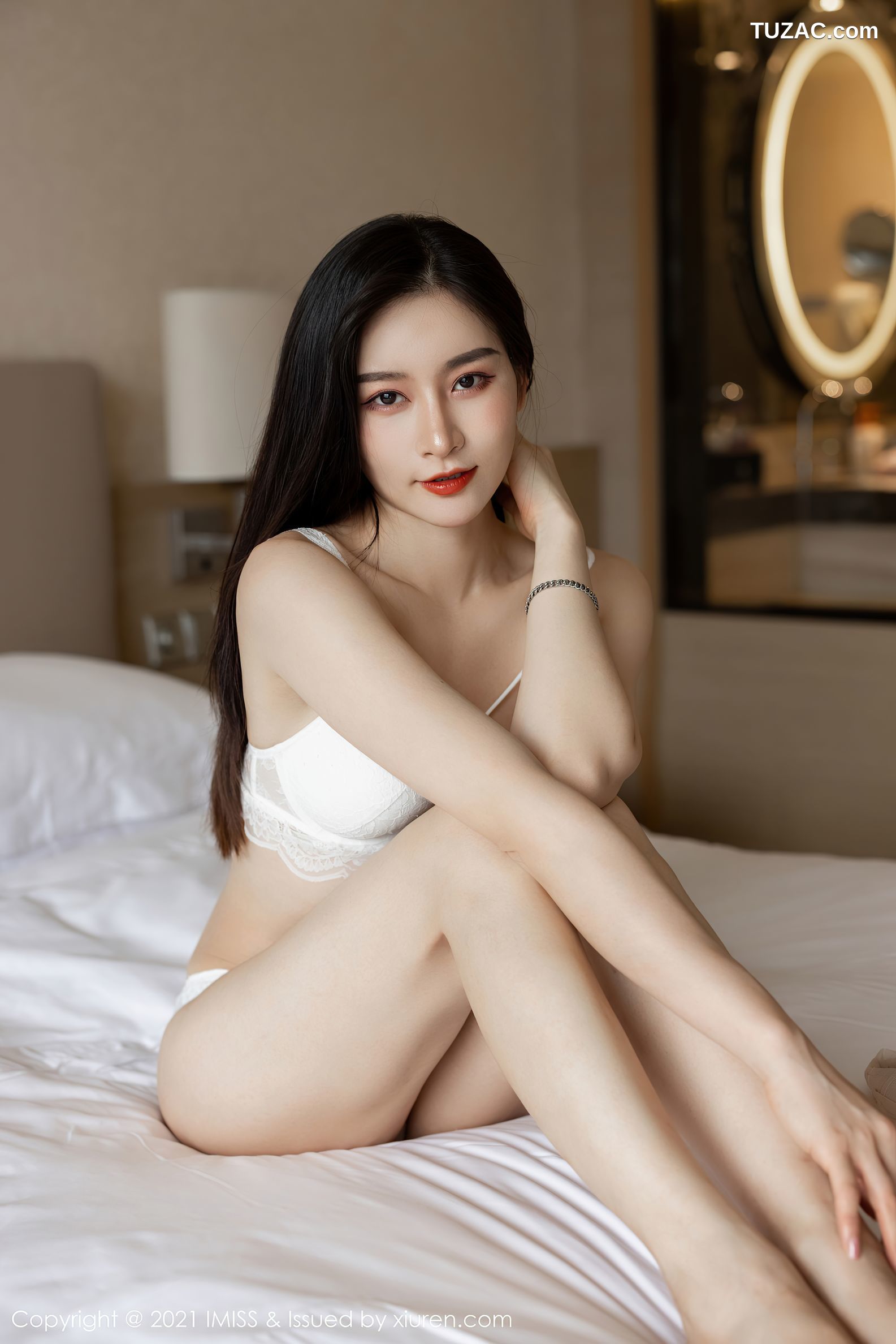 IMiss爱蜜社-617-Vanessa-灰裙职业装白色内衣-2021.07.26