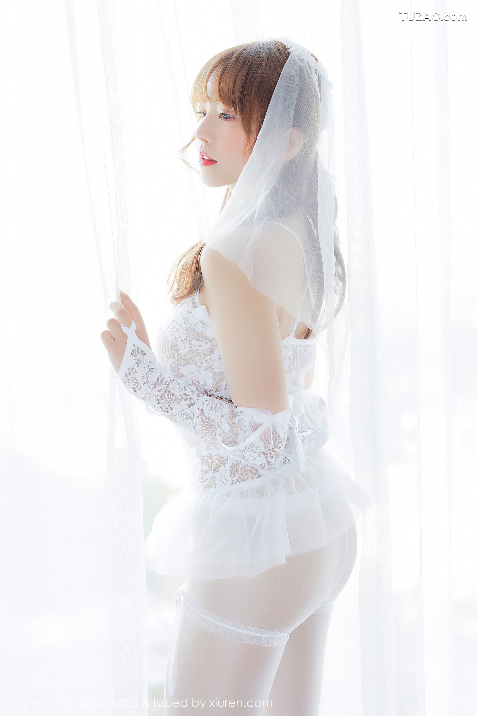 IMiss爱蜜社-674-张思允Nice-白色蕾丝婚纱白丝-2022.04.01