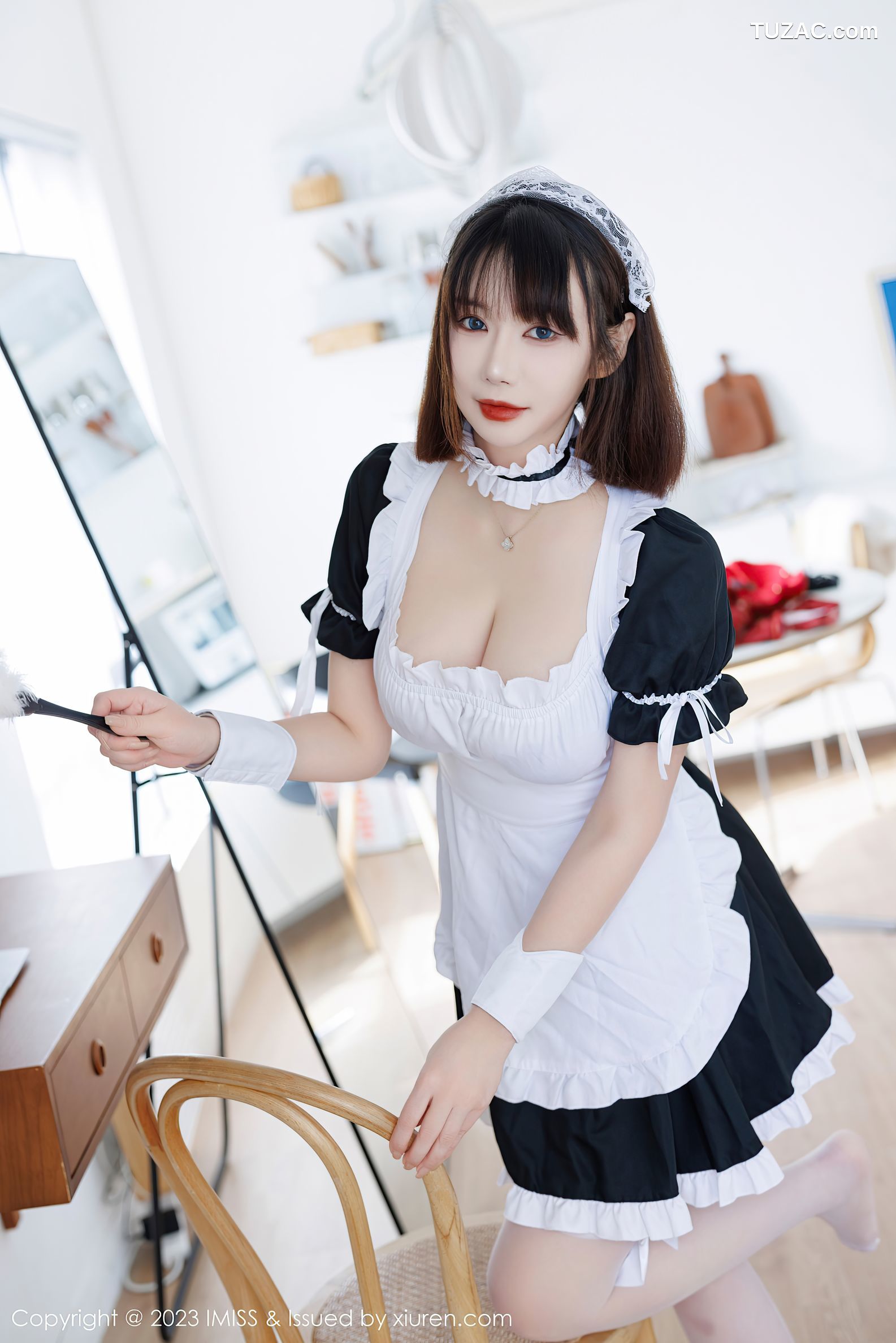 IMiss爱蜜社-720-陈赞之-黑白女仆装性感黑色内衣-2023.03.06