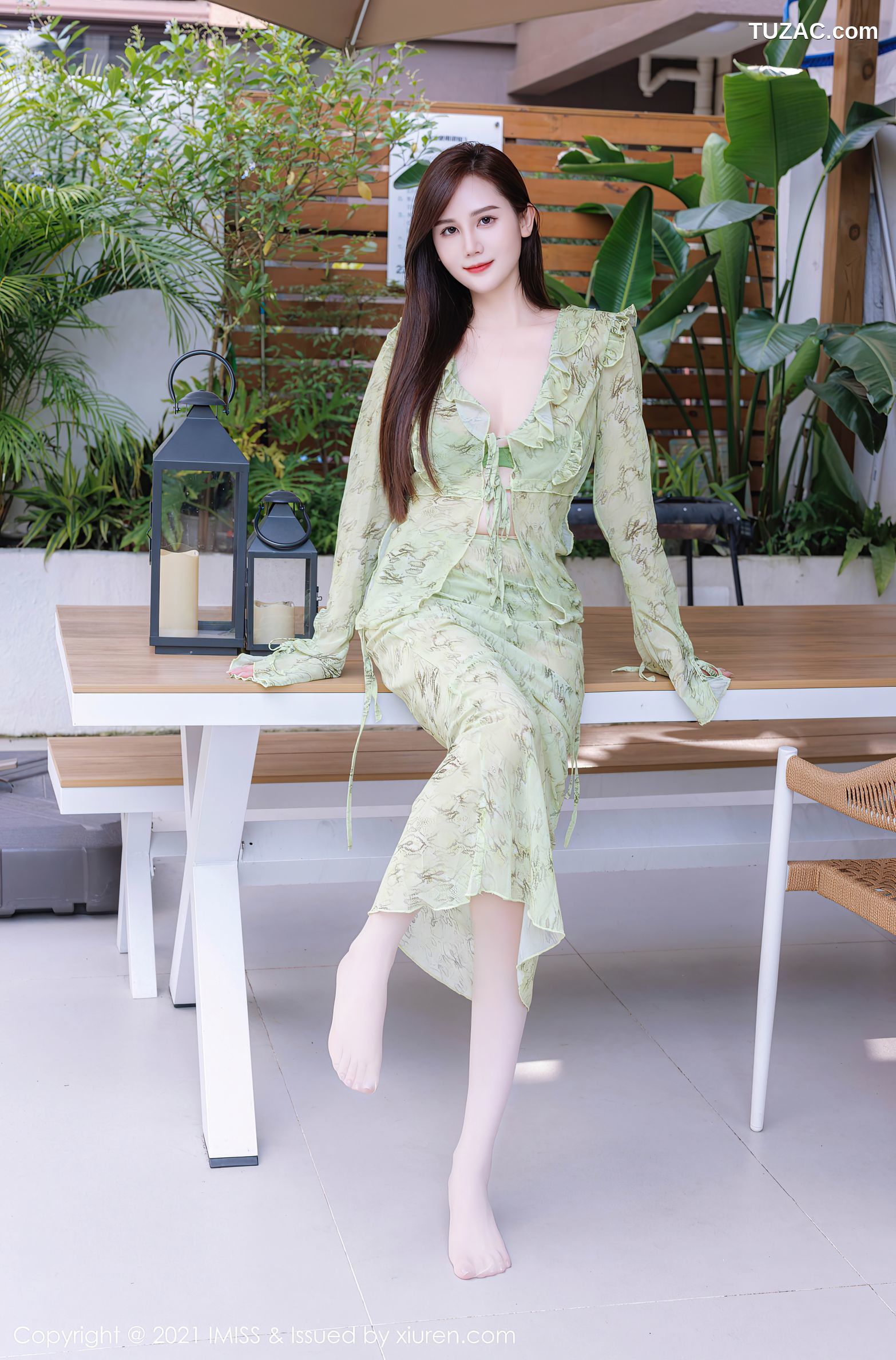 IMiss爱蜜社-758-SISY思-淡绿色连衣裙绿色比基尼-2023.10.23