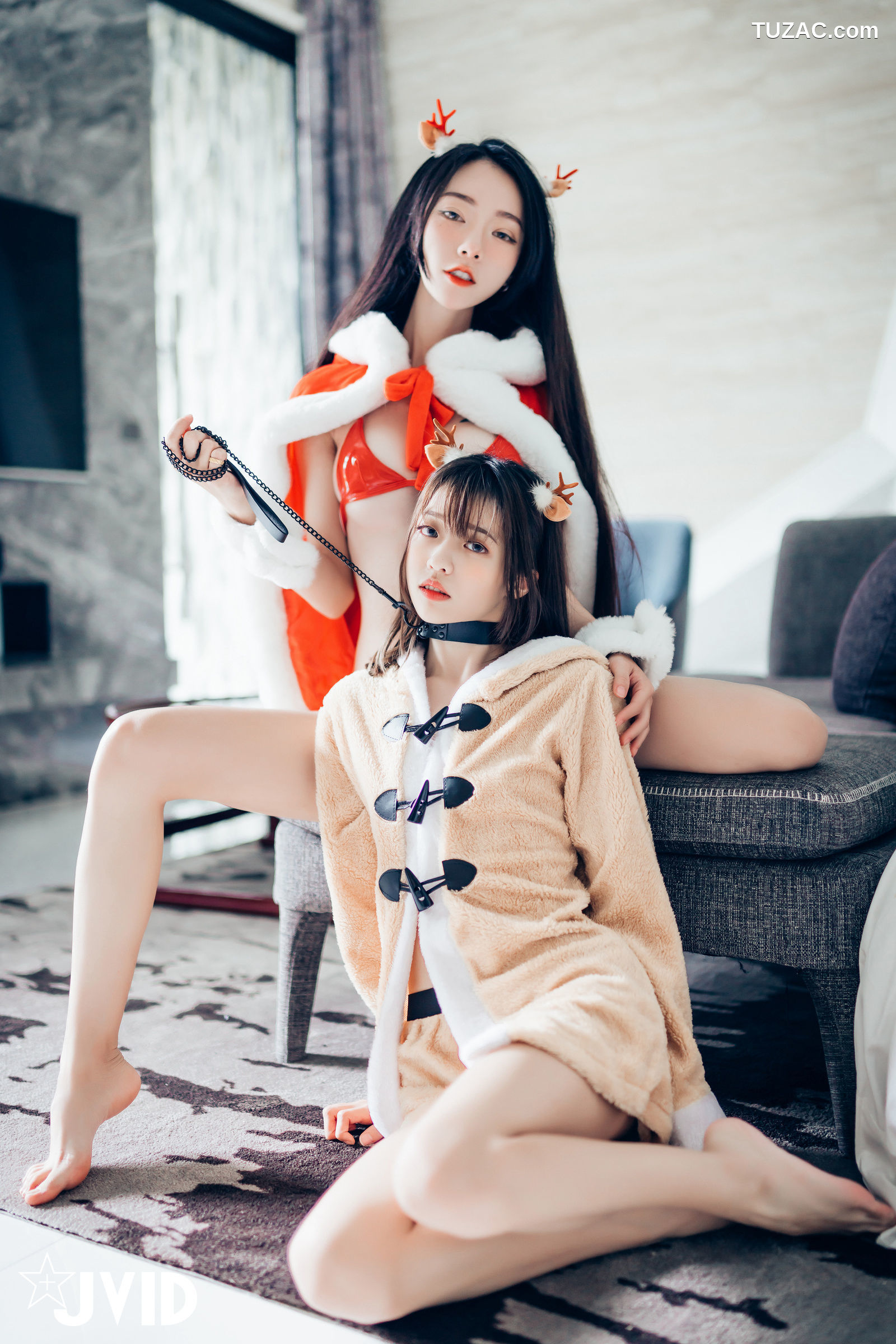 JVID-飘飘-妍妍-巨乳圣诞女神与她的麋鹿宠物-2019.11.06
