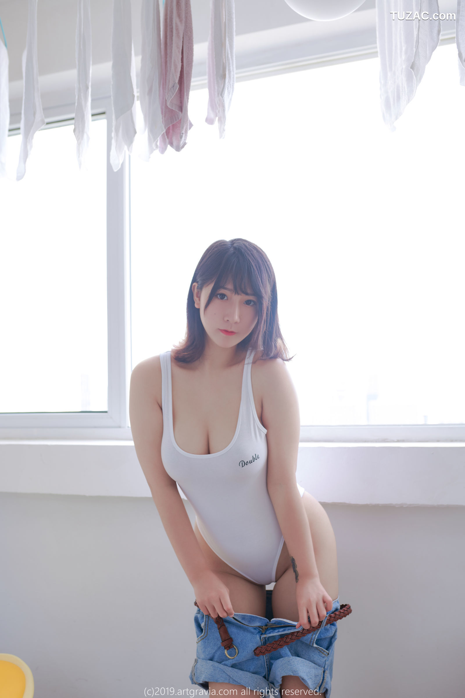 猫九酱-Sakura-高叉连体衣-齐逼小短裙-ArtGravia-111