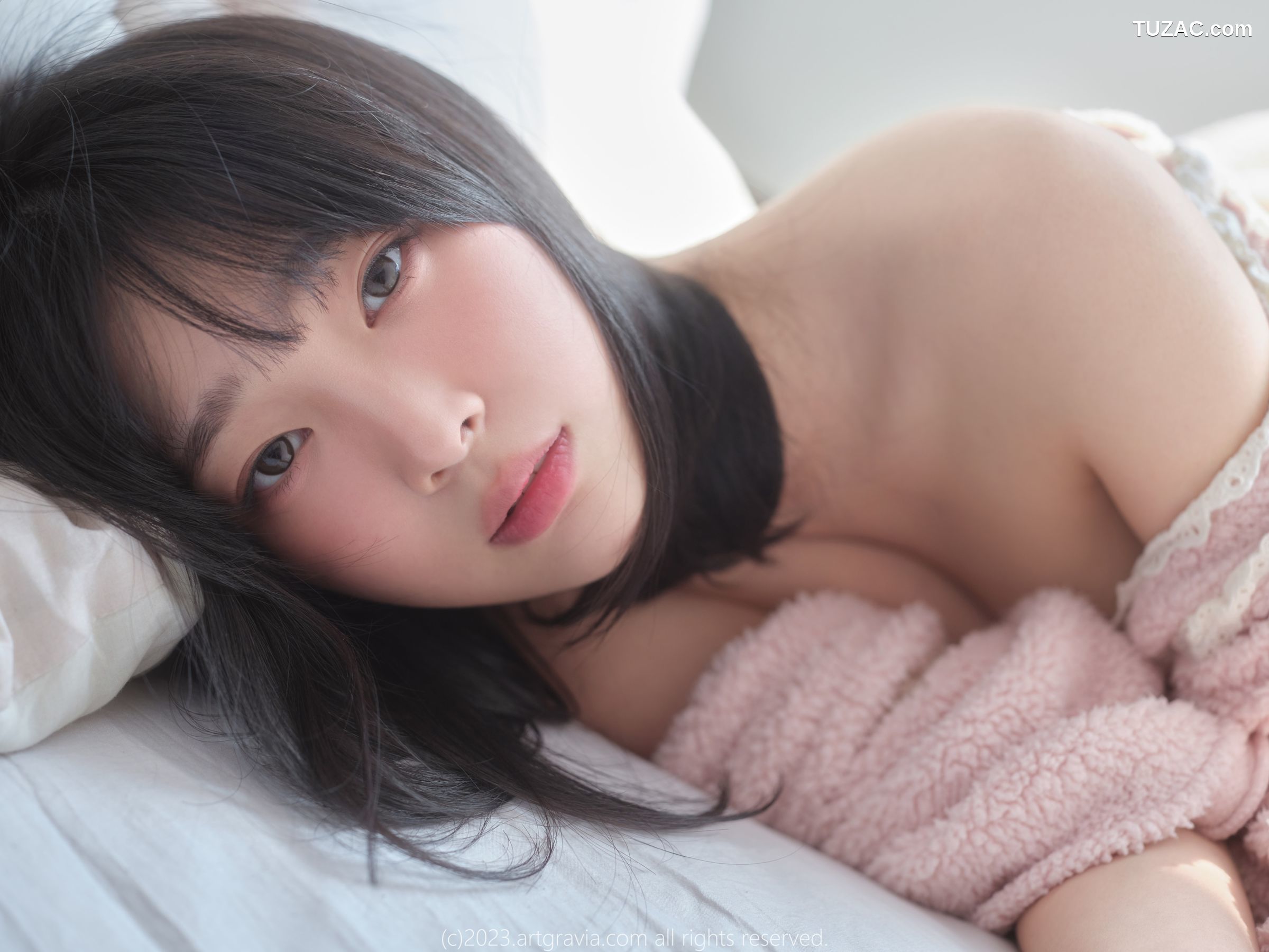 韩国美女-Kang-Inkyung-粉色睡衣-AG-Vol.537