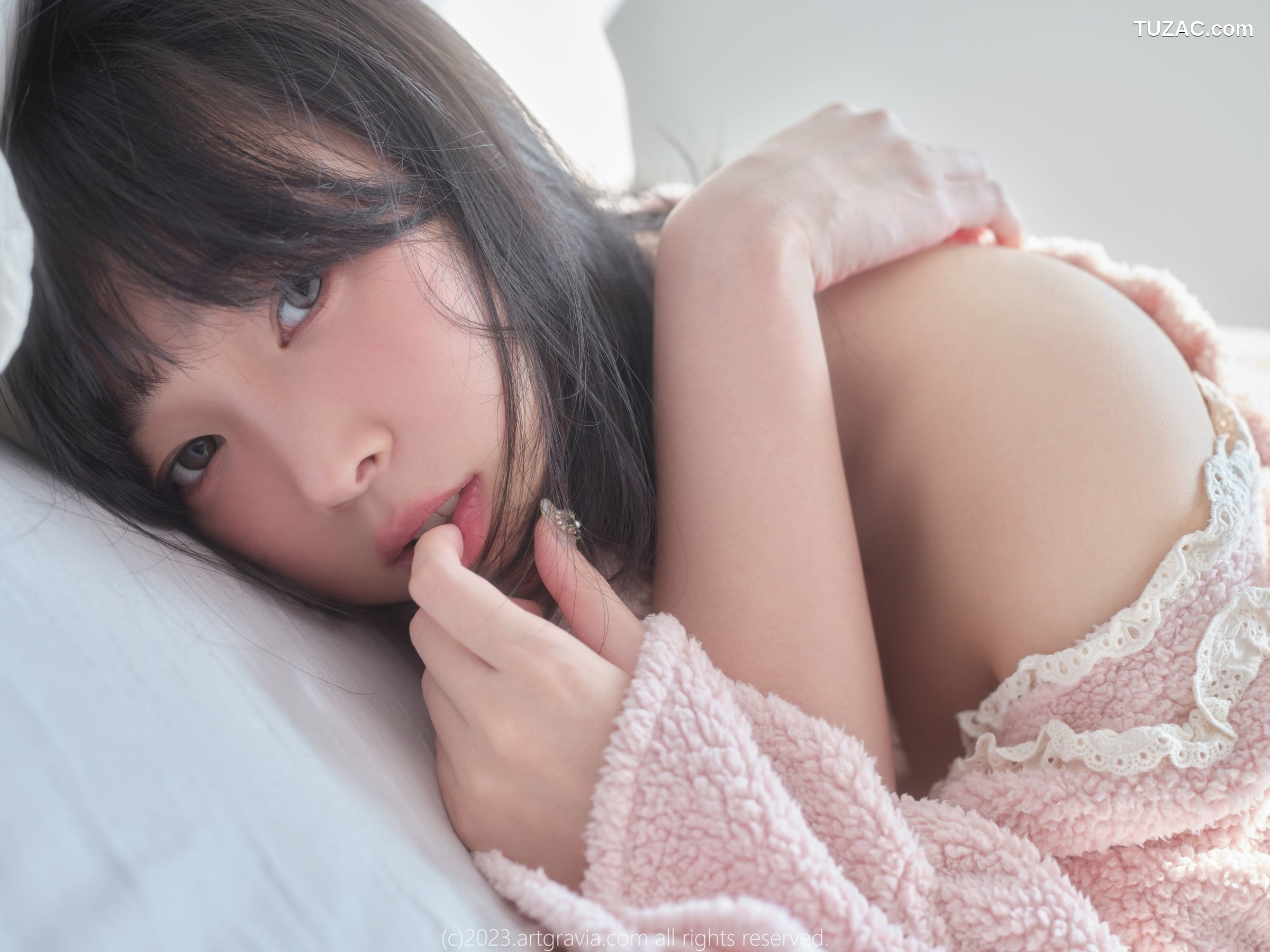韩国美女-Kang-Inkyung-粉色睡衣-AG-Vol.537