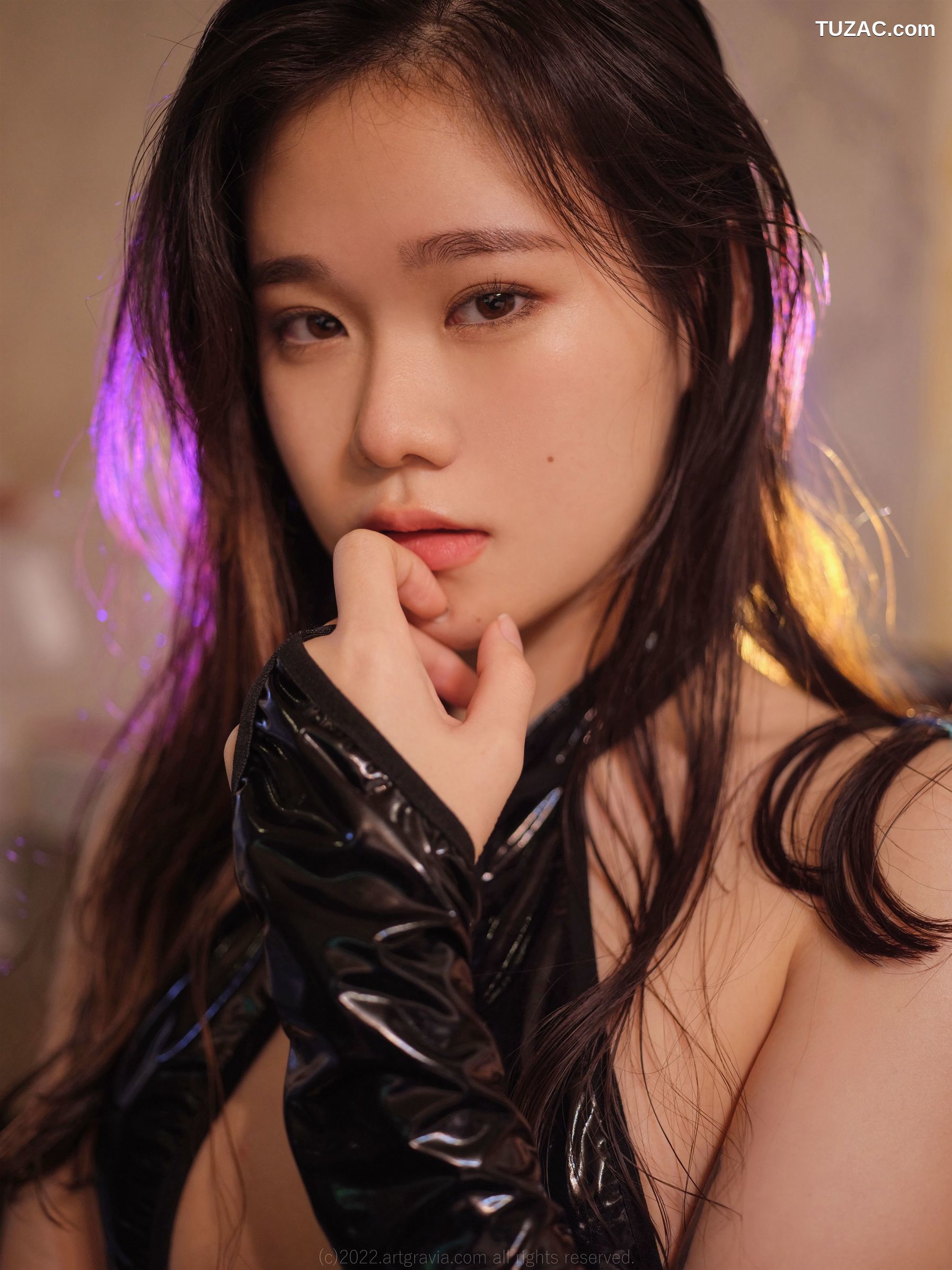 韩国美女-Sira-小恶魔黑色皮质情趣内衣-ArtGravia-373