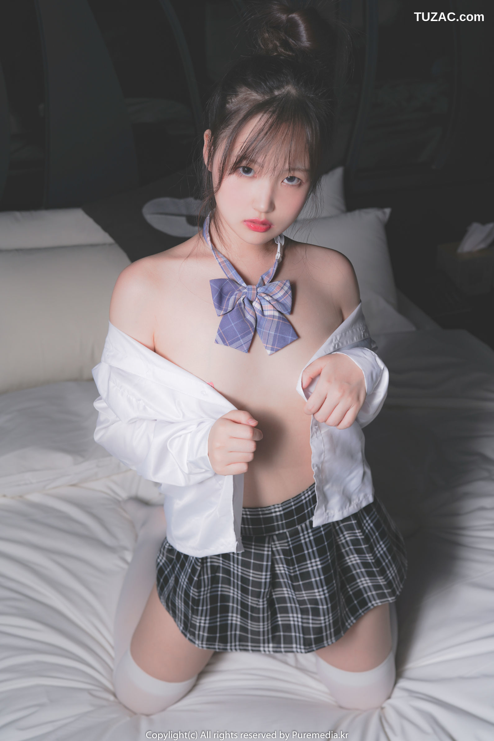韩国美女-西亚-白衣格子裙-Sia-Pure-Media-Vol.041
