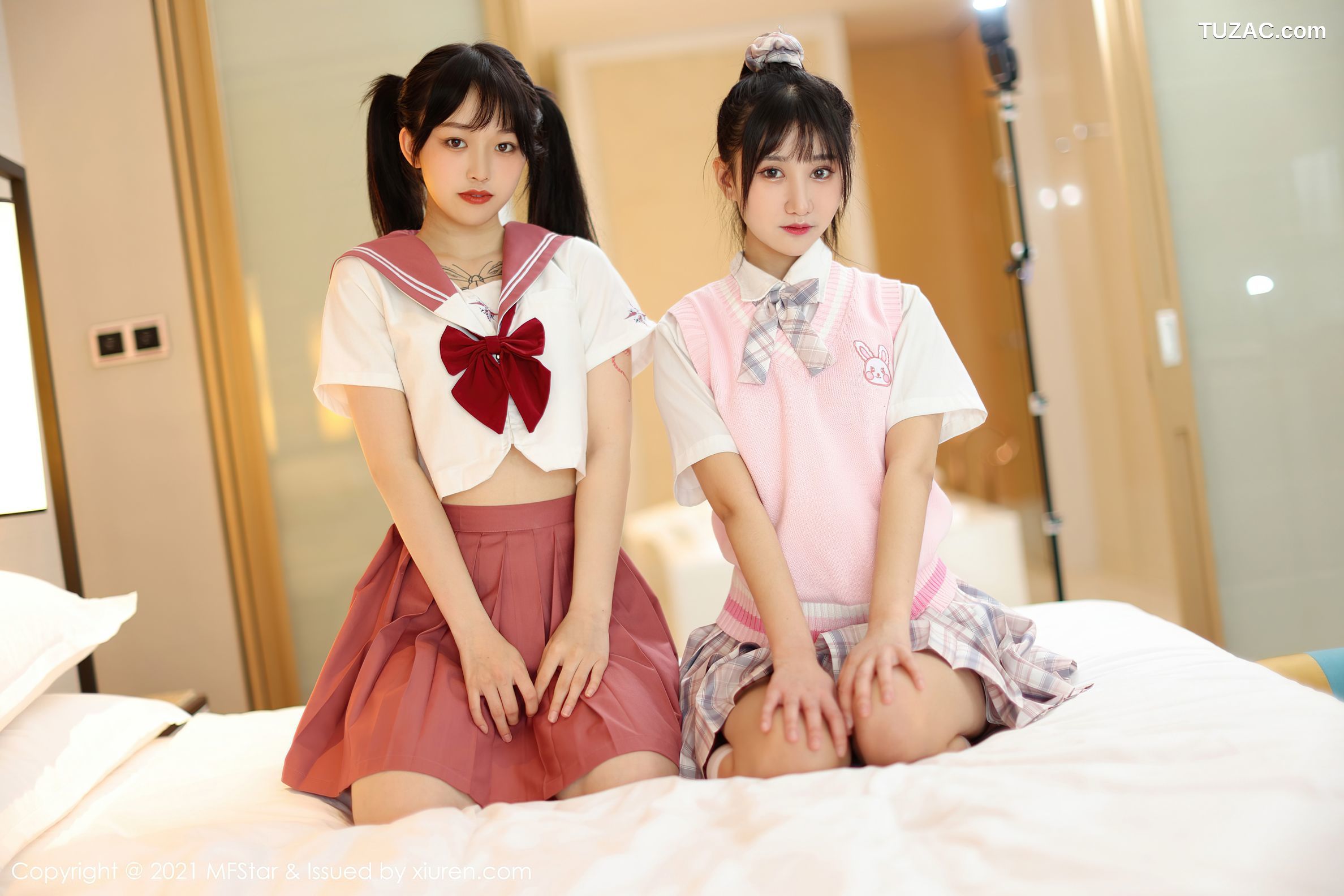 MFStar模范学院-507-小奶瓶-呜呜-模特合集-性感姐妹花JK制服-2021.06.21