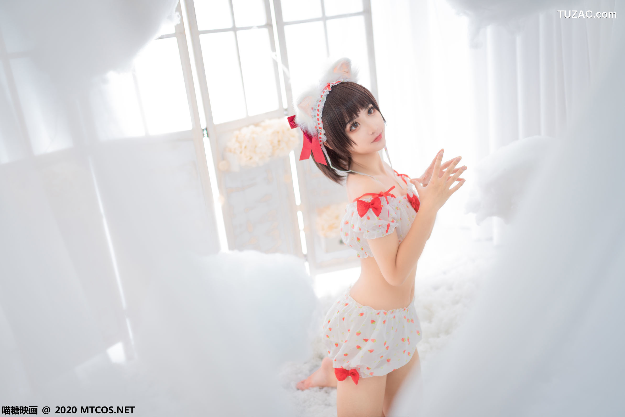 MTCos喵糖映画-Vol.155-《草莓印花小夜衣》