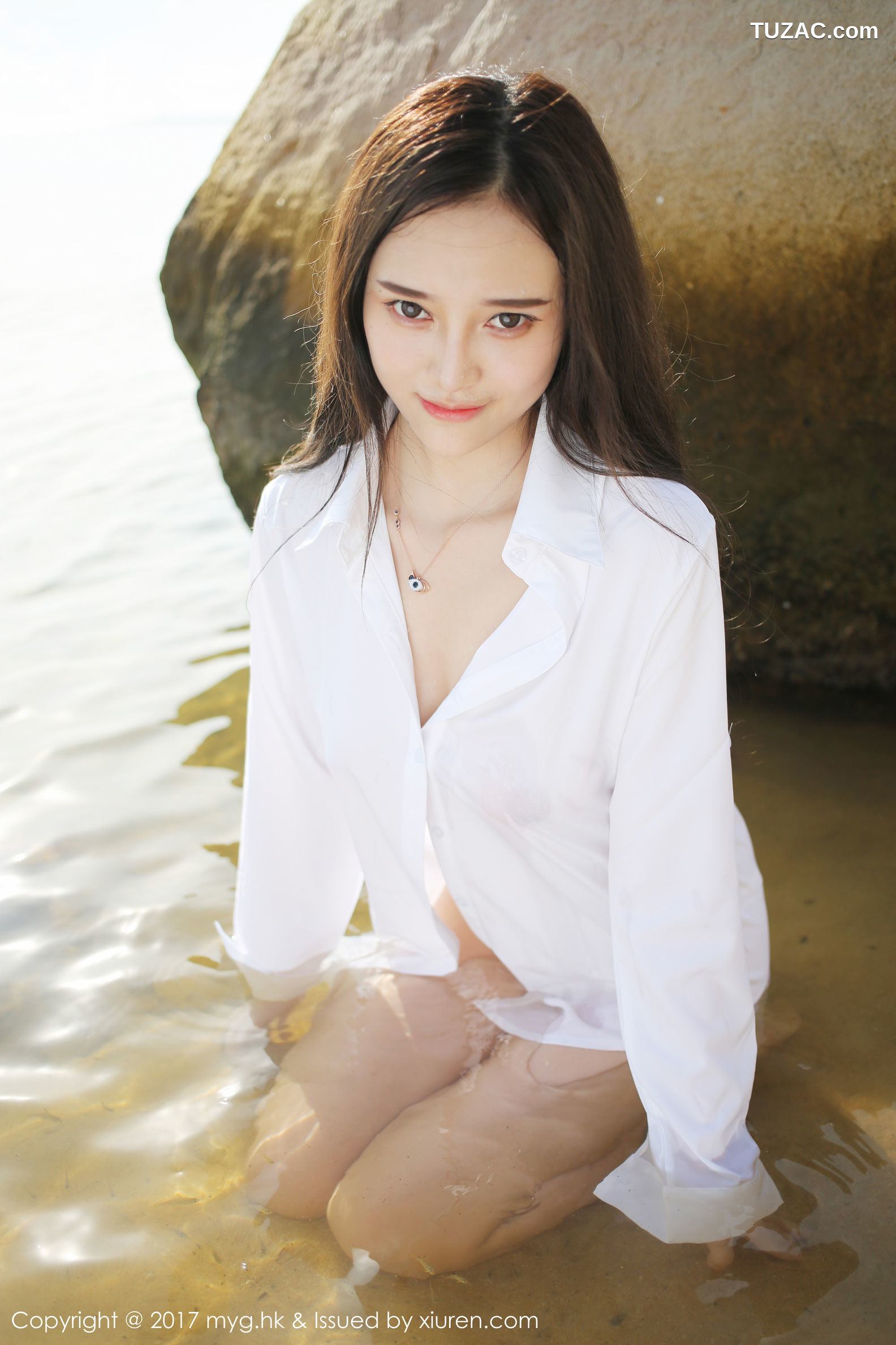 MyGirl美媛馆-259-唐琪儿-《海边白衬衫-短裙系列》-2017.08.14