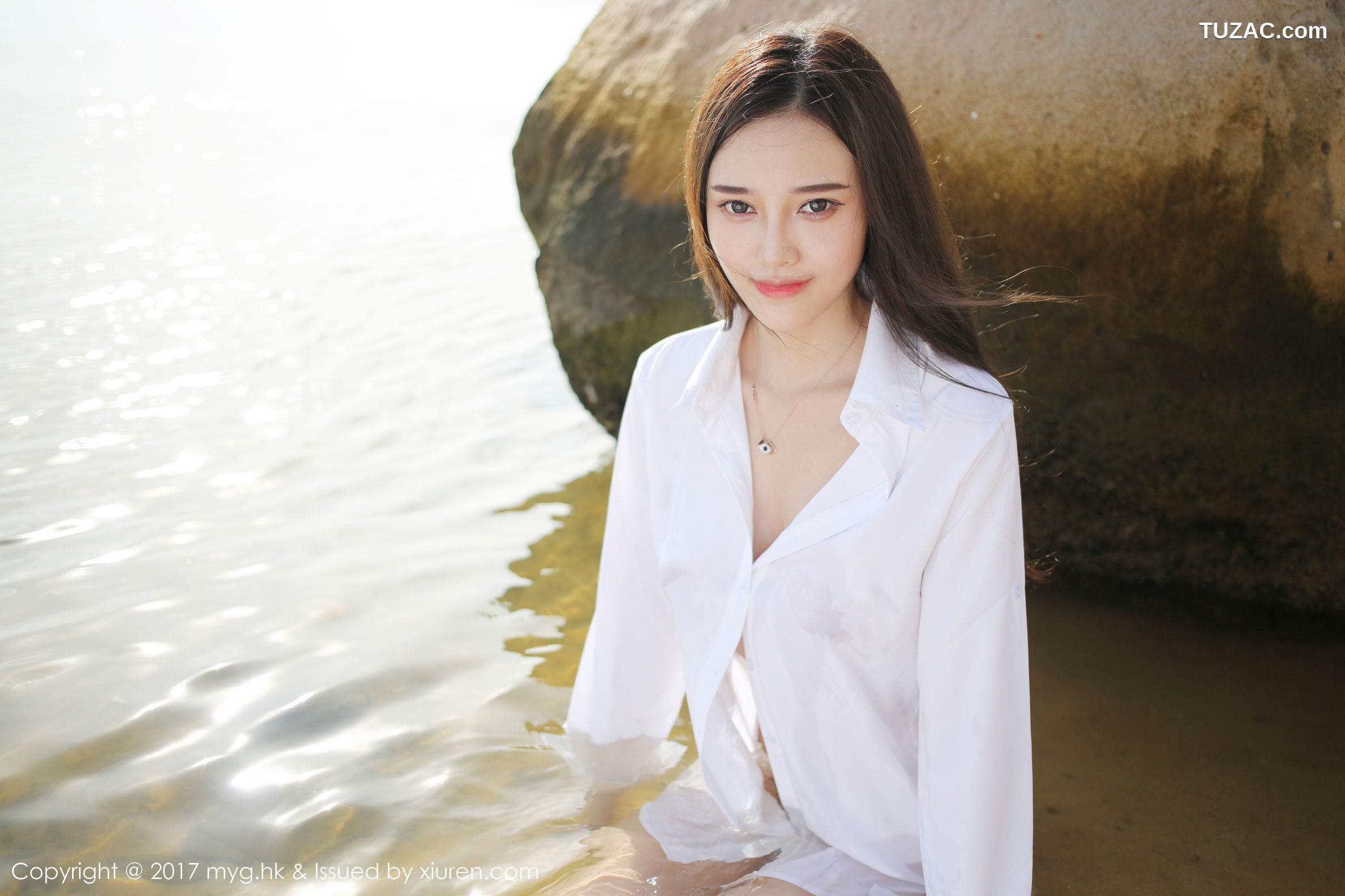 MyGirl美媛馆-259-唐琪儿-《海边白衬衫-短裙系列》-2017.08.14