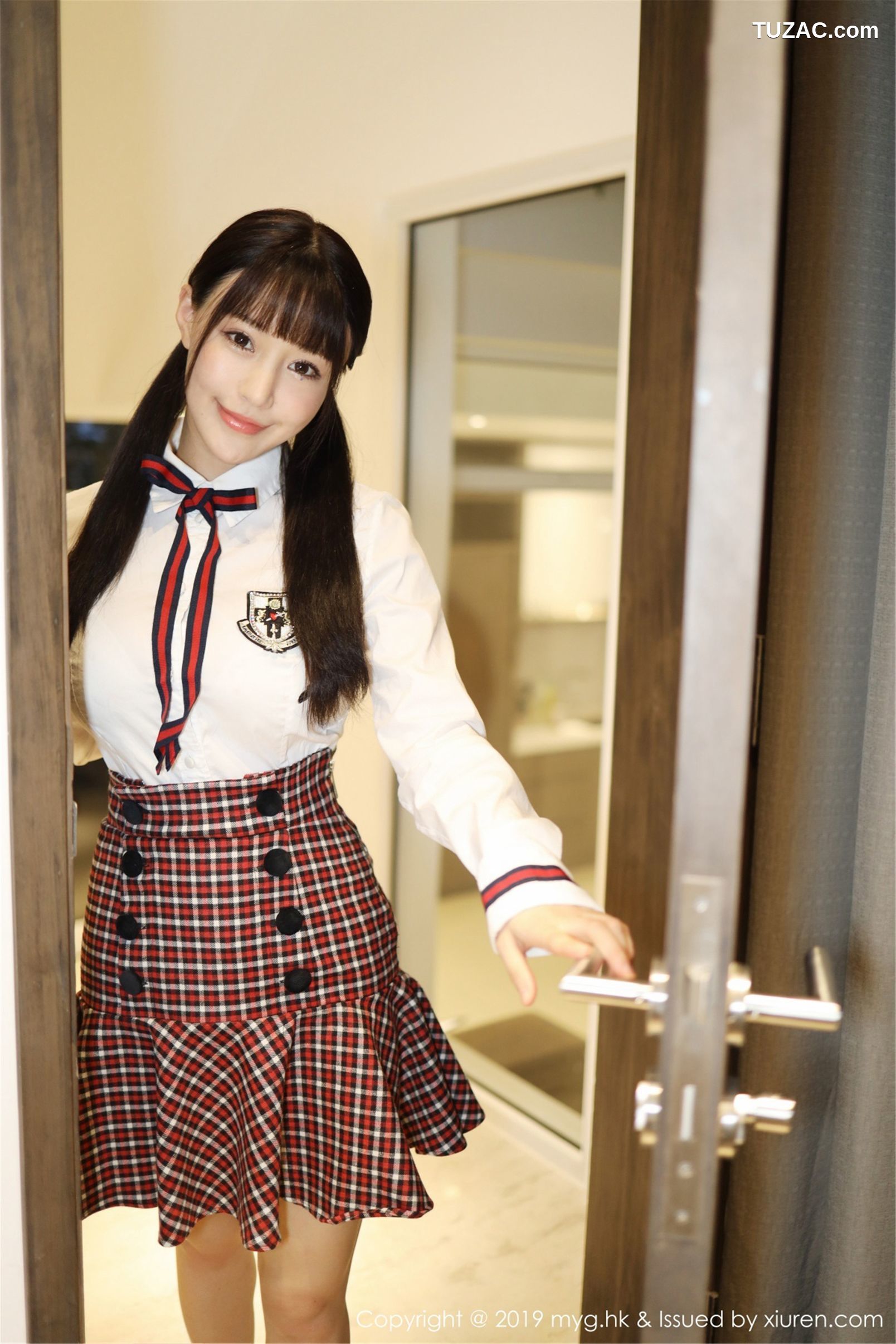 MyGirl美媛馆-355-朱可儿-格子裙学生装-2019.05.17