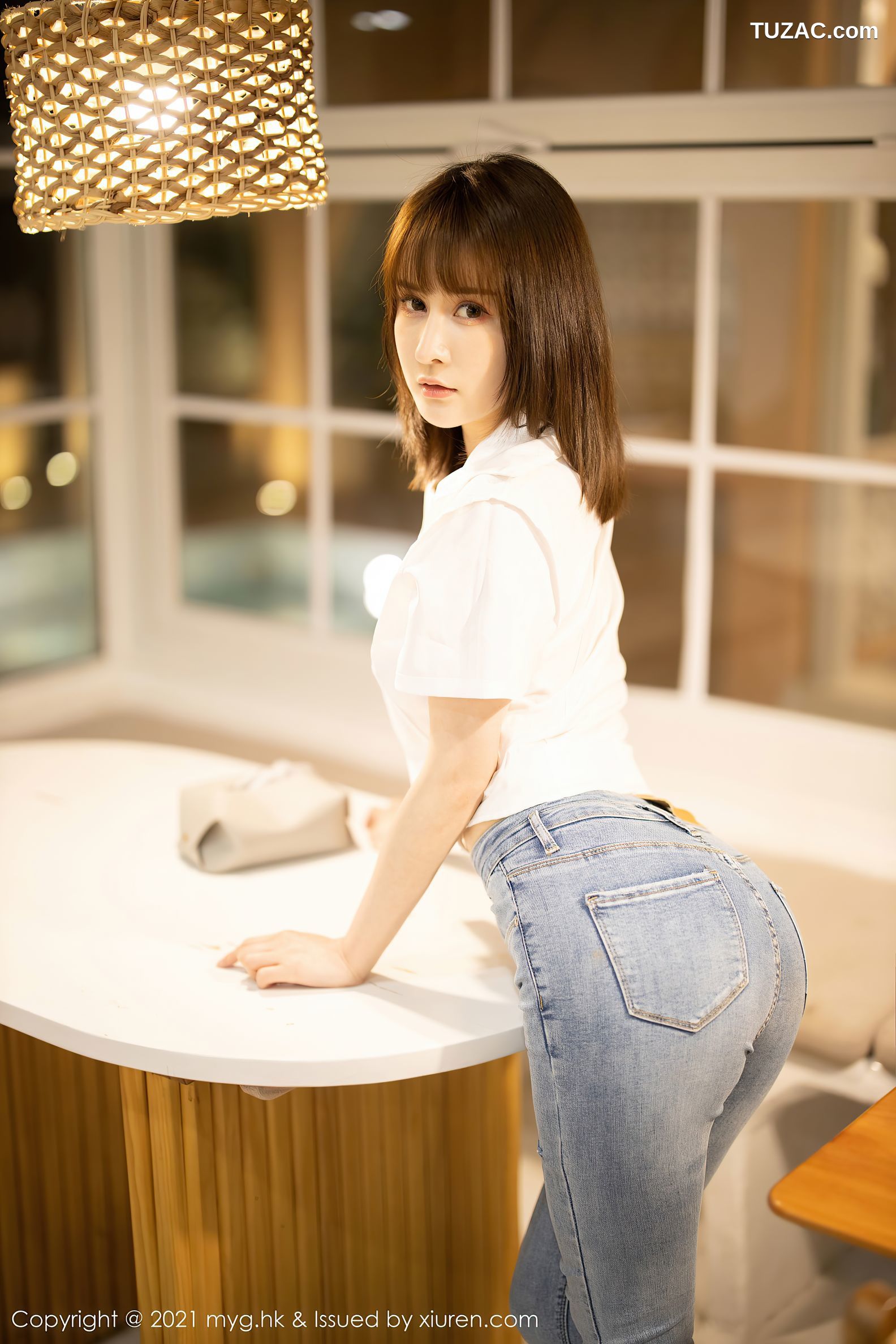 MyGirl美媛馆-540-蔡文钰Abby-江浙沪旅拍白衬衫牛仔裤肉丝-2021.06.16