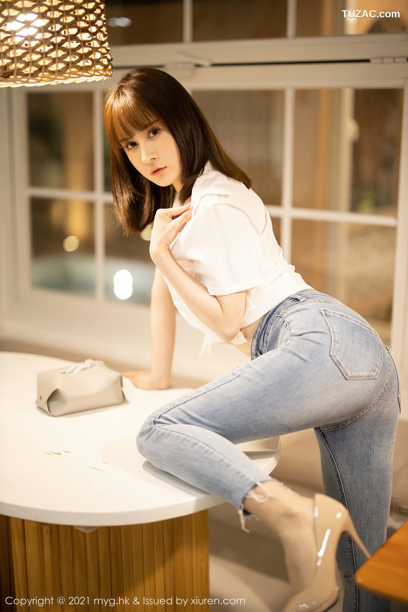 MyGirl美媛馆-540-蔡文钰Abby-江浙沪旅拍白衬衫牛仔裤肉丝-2021.06.16