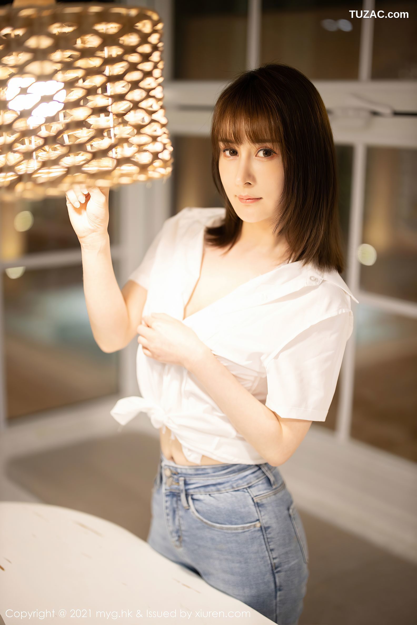 MyGirl美媛馆-540-蔡文钰Abby-江浙沪旅拍白衬衫牛仔裤肉丝-2021.06.16
