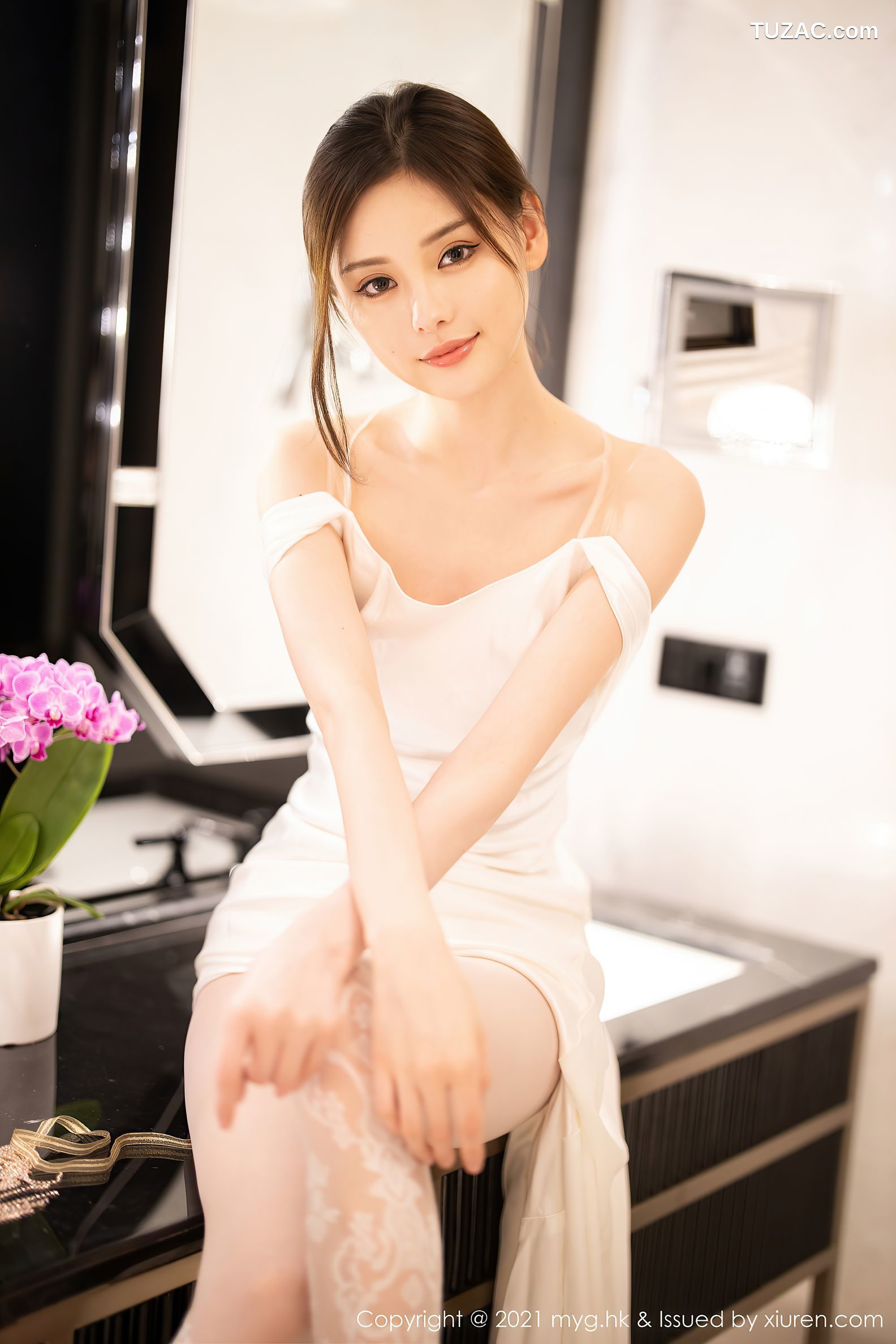 MyGirl美媛馆-552-小夕Juju-江浙沪旅拍白色新娘礼服肉丝-2021.07.09