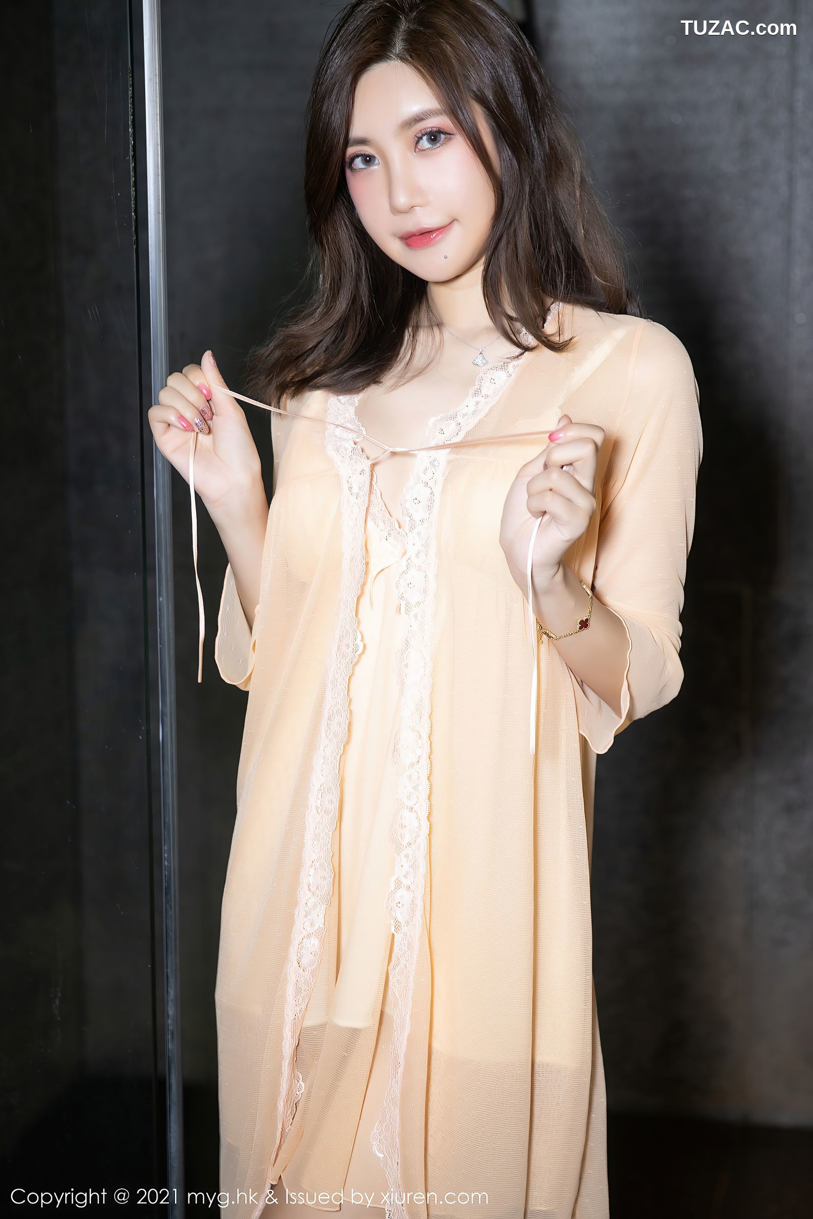 MyGirl美媛馆-561-绮里嘉Carina-淡黄薄纱睡衣浴室湿身-2021.07.22