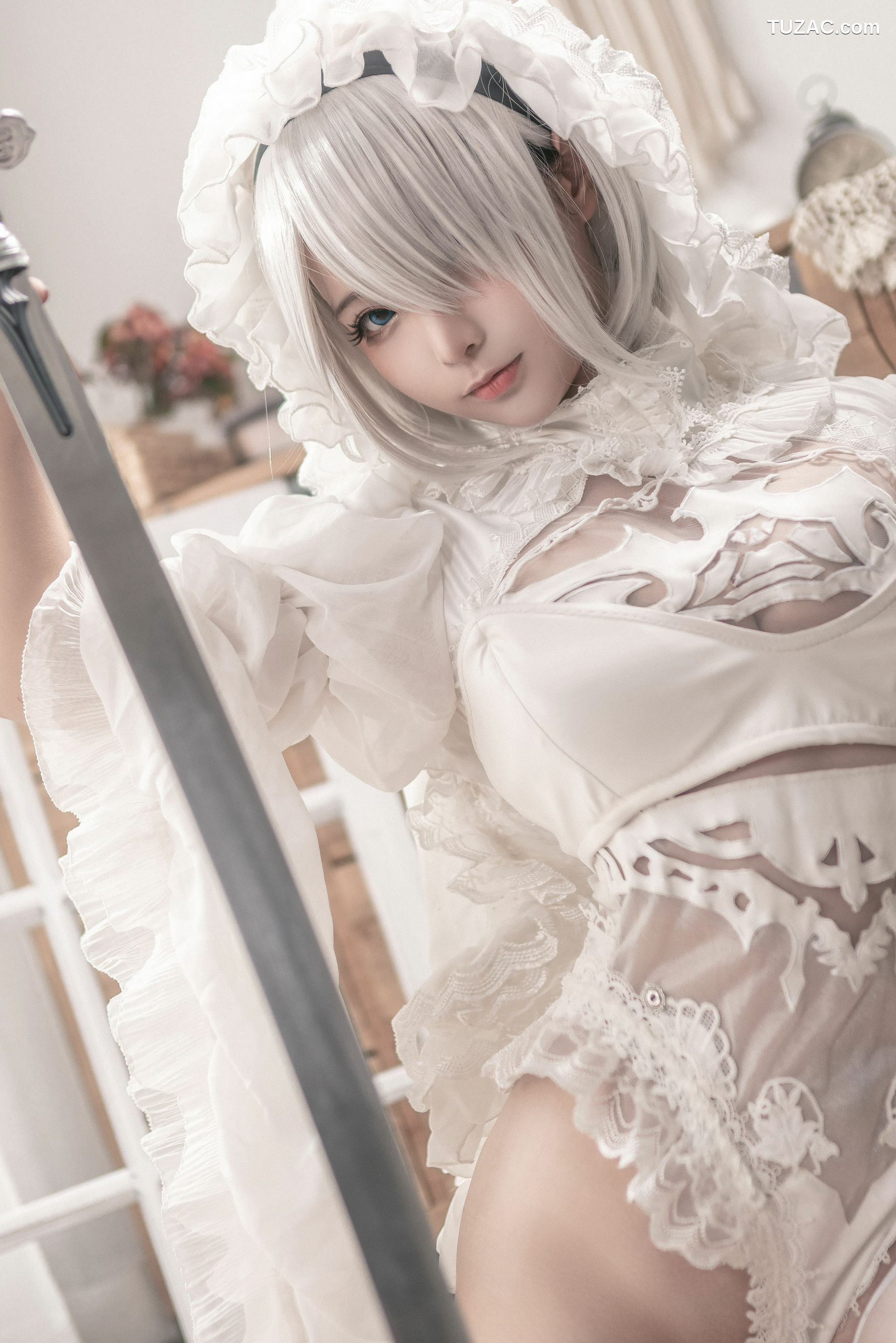 网络美女_ 蠢沫沫 - 尼尔纪元 白花嫁 写真套图[20P]
