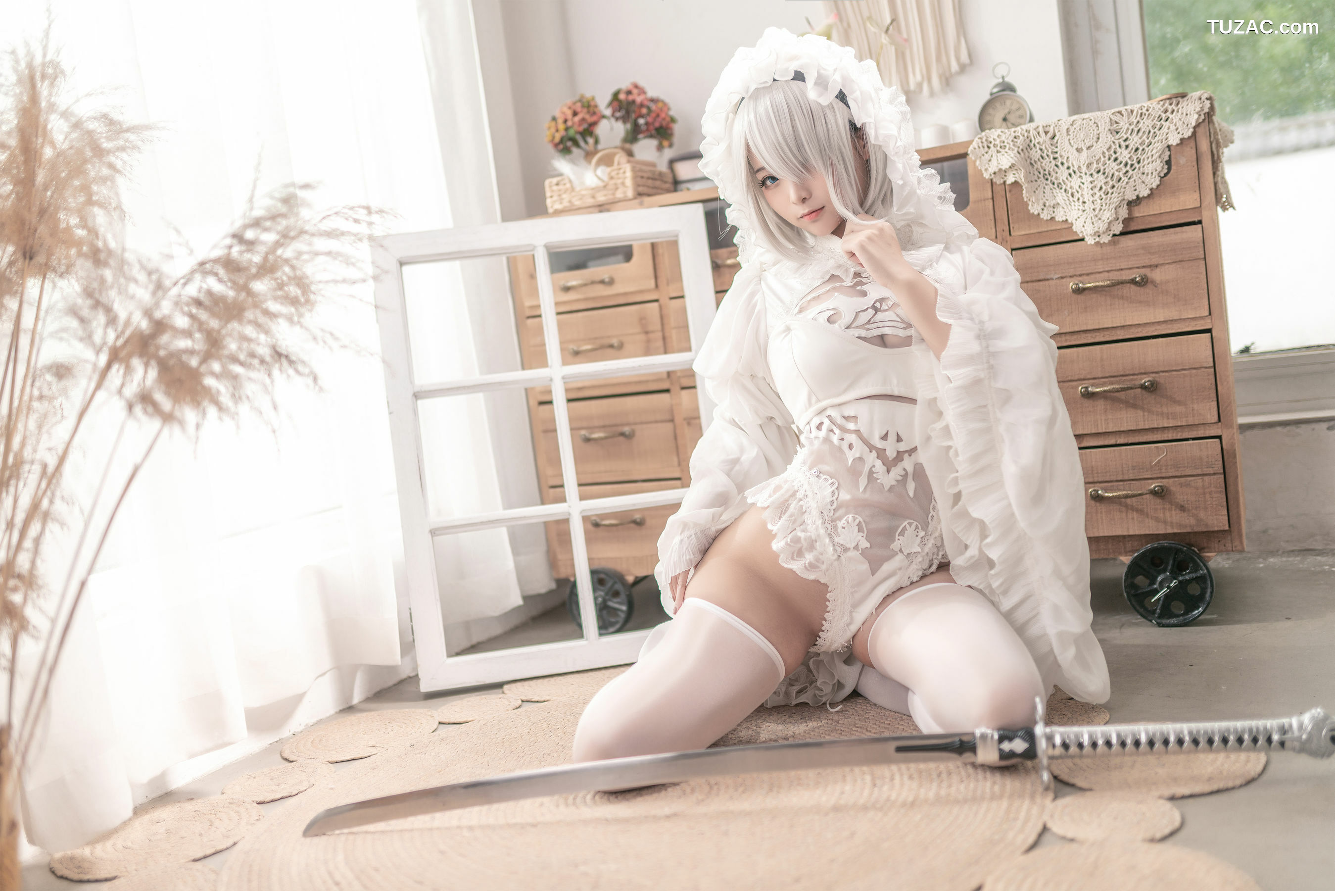 网络美女_ 蠢沫沫 - 尼尔纪元 白花嫁 写真套图[20P]