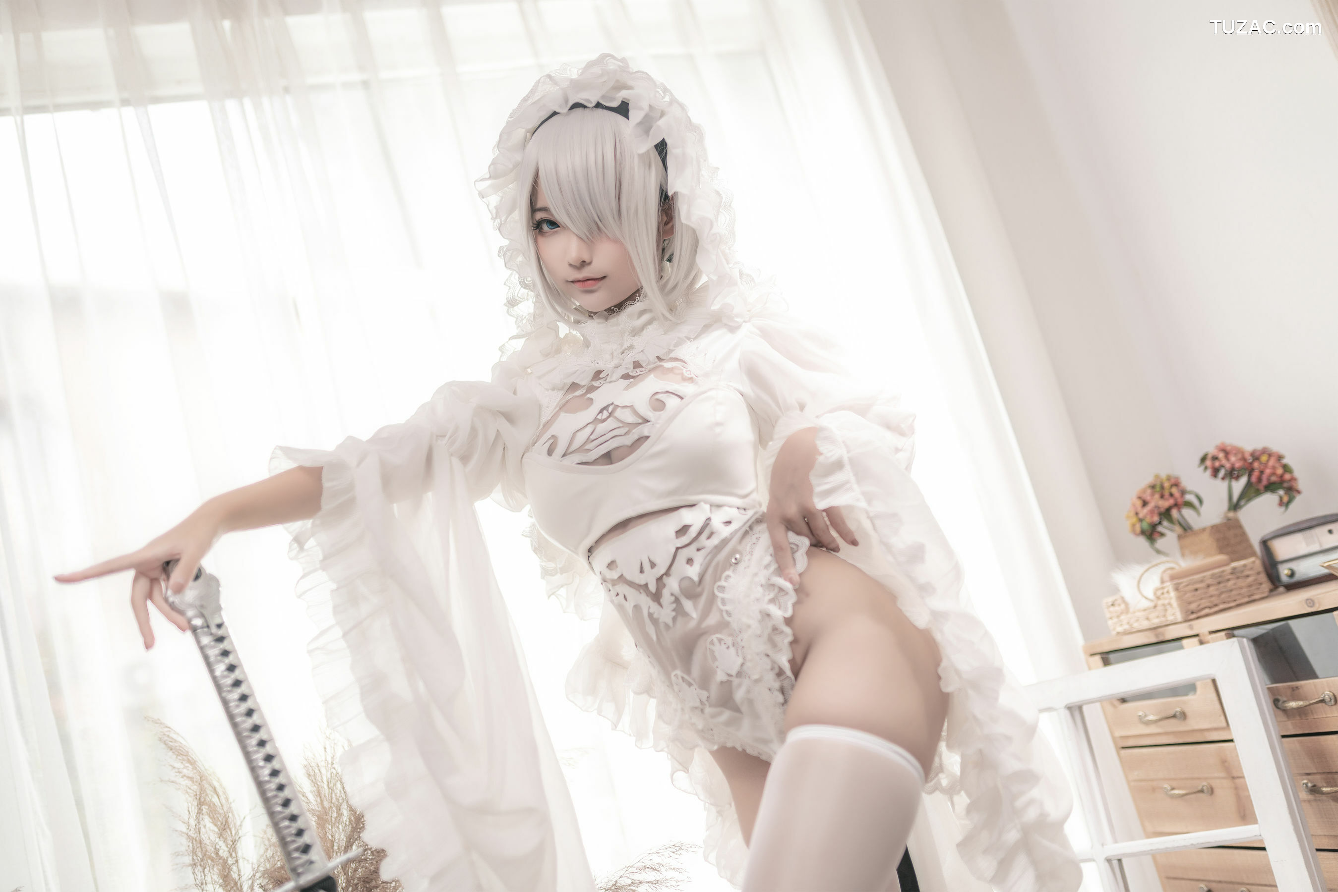 网络美女_ 蠢沫沫 - 尼尔纪元 白花嫁 写真套图[20P]