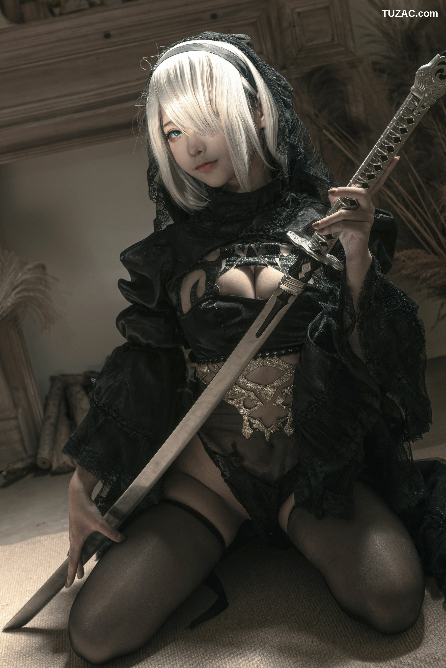 网络美女_ 蠢沫沫 - 尼尔纪元 黑花嫁 写真套图[20P]