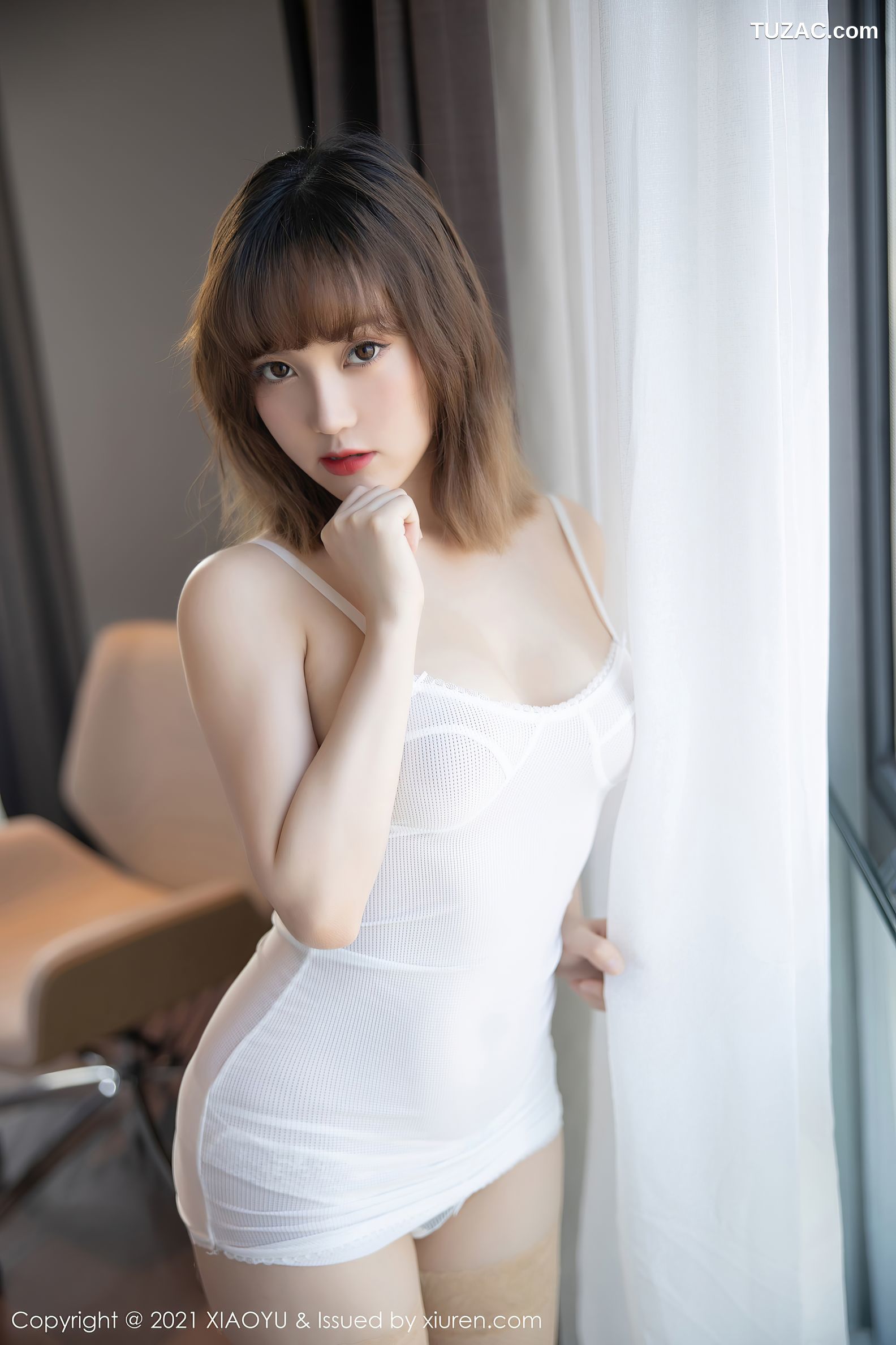 XiaoYu语画界-474-豆瓣酱-白色吊带内衣蕾丝内裤肉丝-2021.02.23