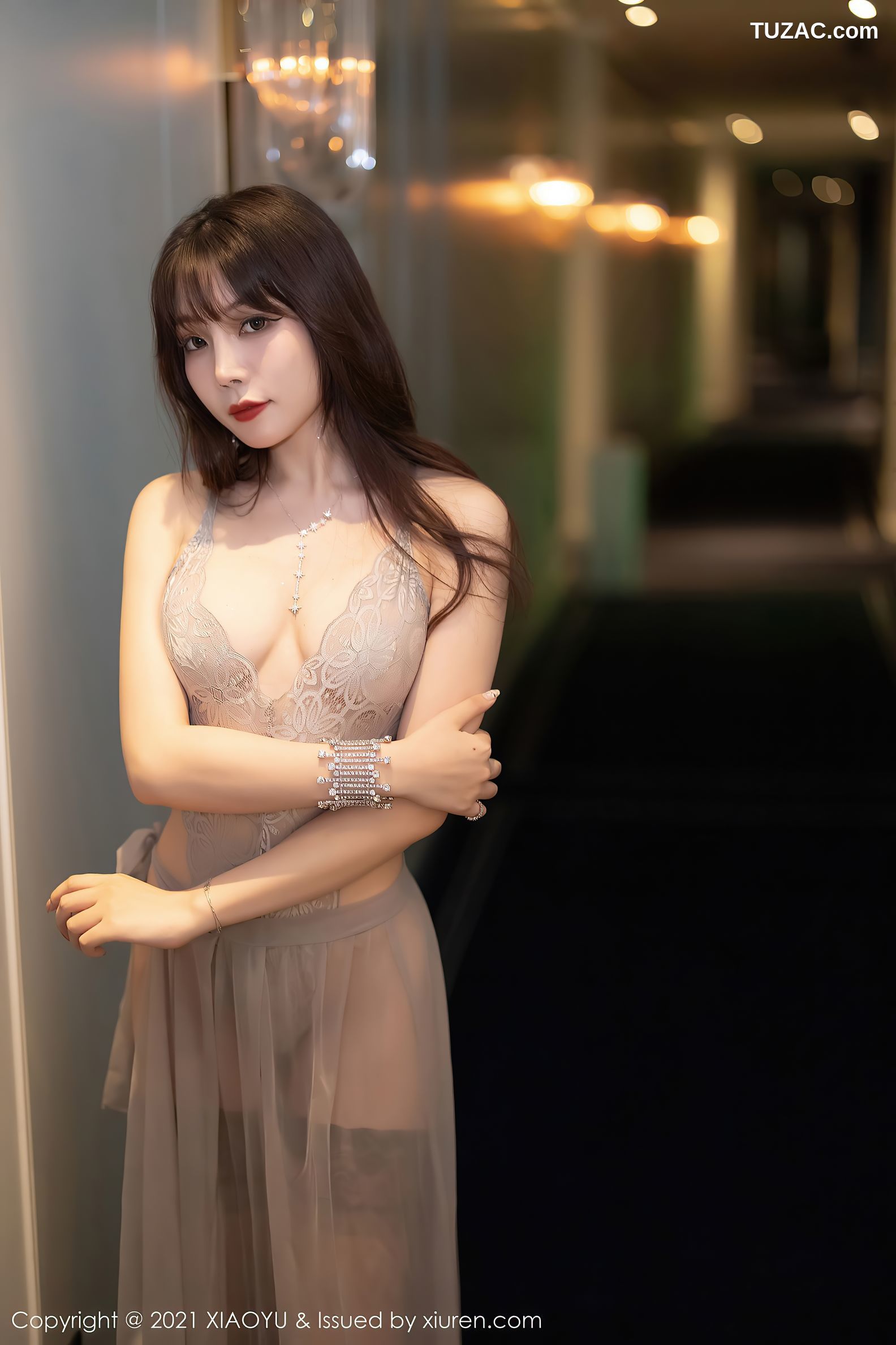 XiaoYu语画界-510-芝芝-薄纱裙连体内衣蕾丝-2021.04.19