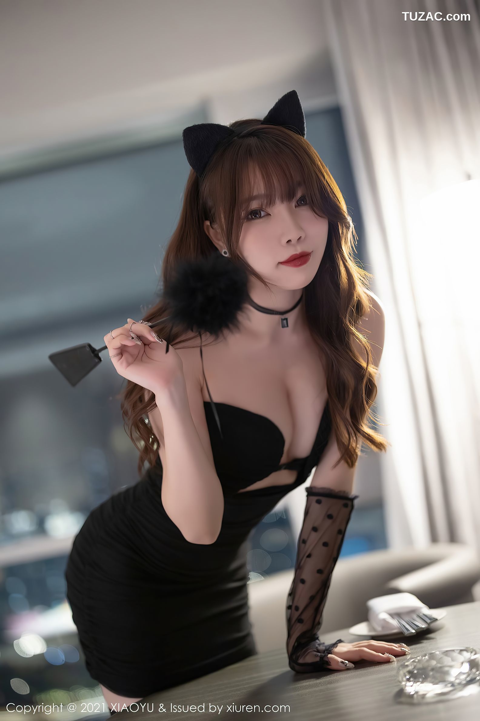 XiaoYu语画界-644-芝芝-猫耳装主题黑色连身裙-2021.11.01