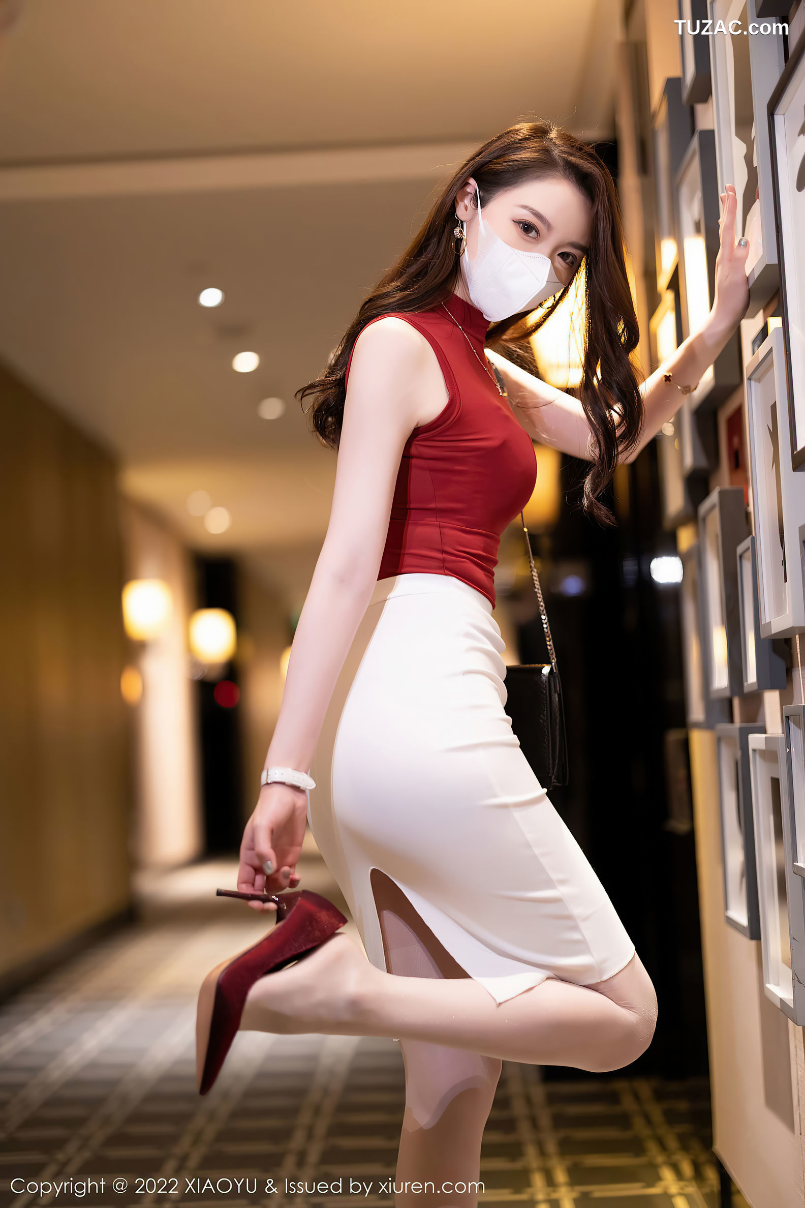 XiaoYu语画界-814-梦心玥-性感收身上衣白短裙红色内衣肉丝-2022.07.06